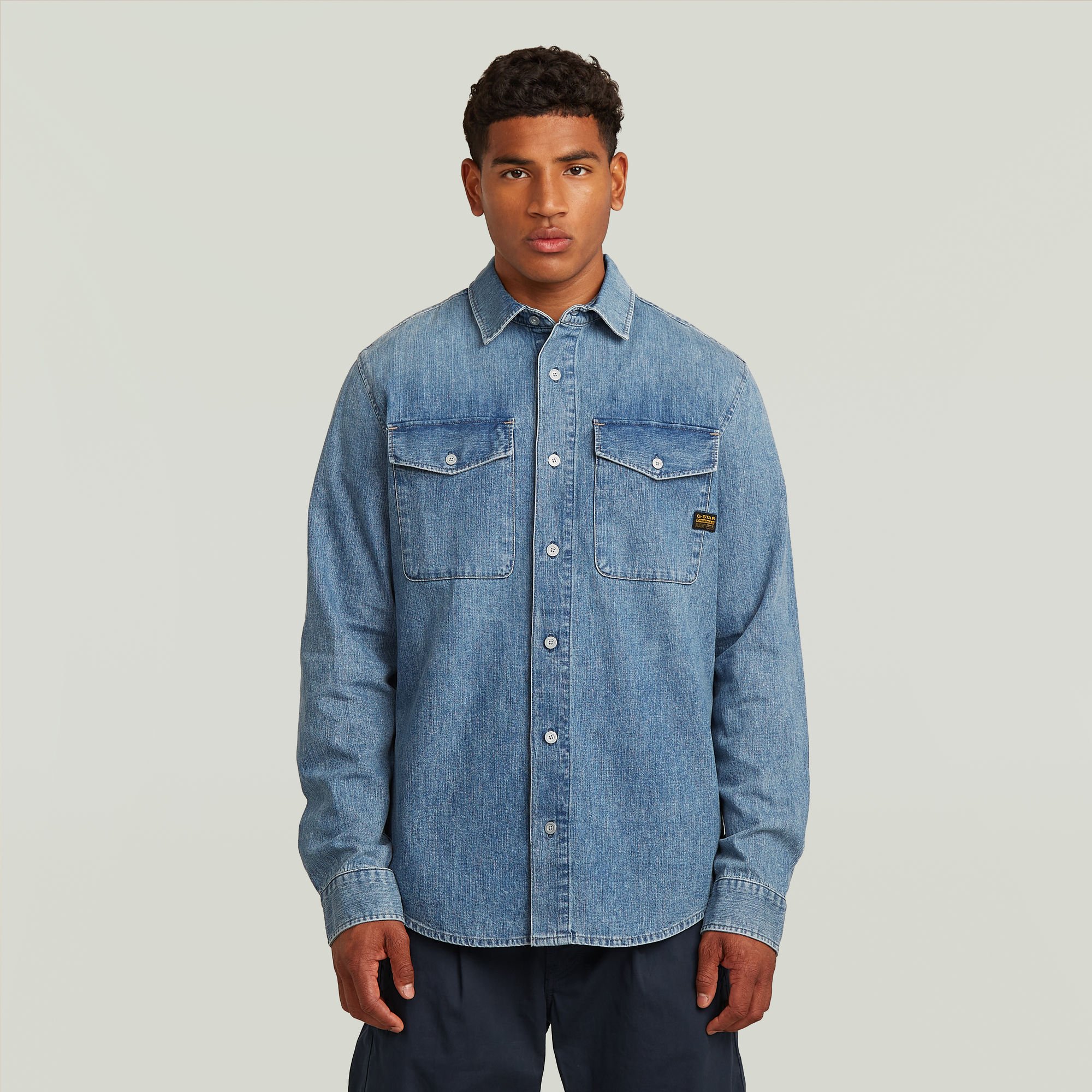 

Marine Denim Slim Shirt - Medium blue - Men
