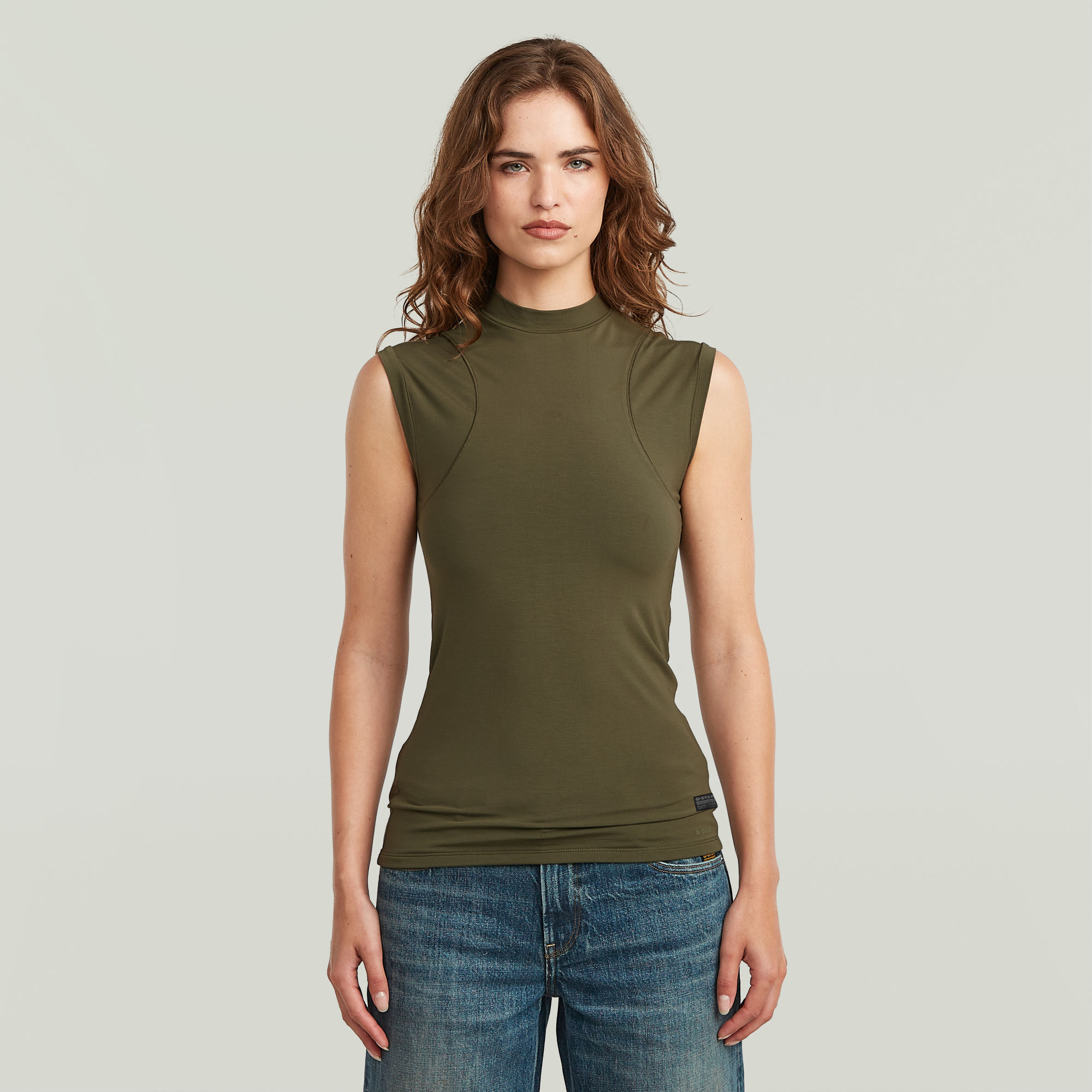 G-Star RAW 2nd Skin Mock T-Shirt - Groen - Dames