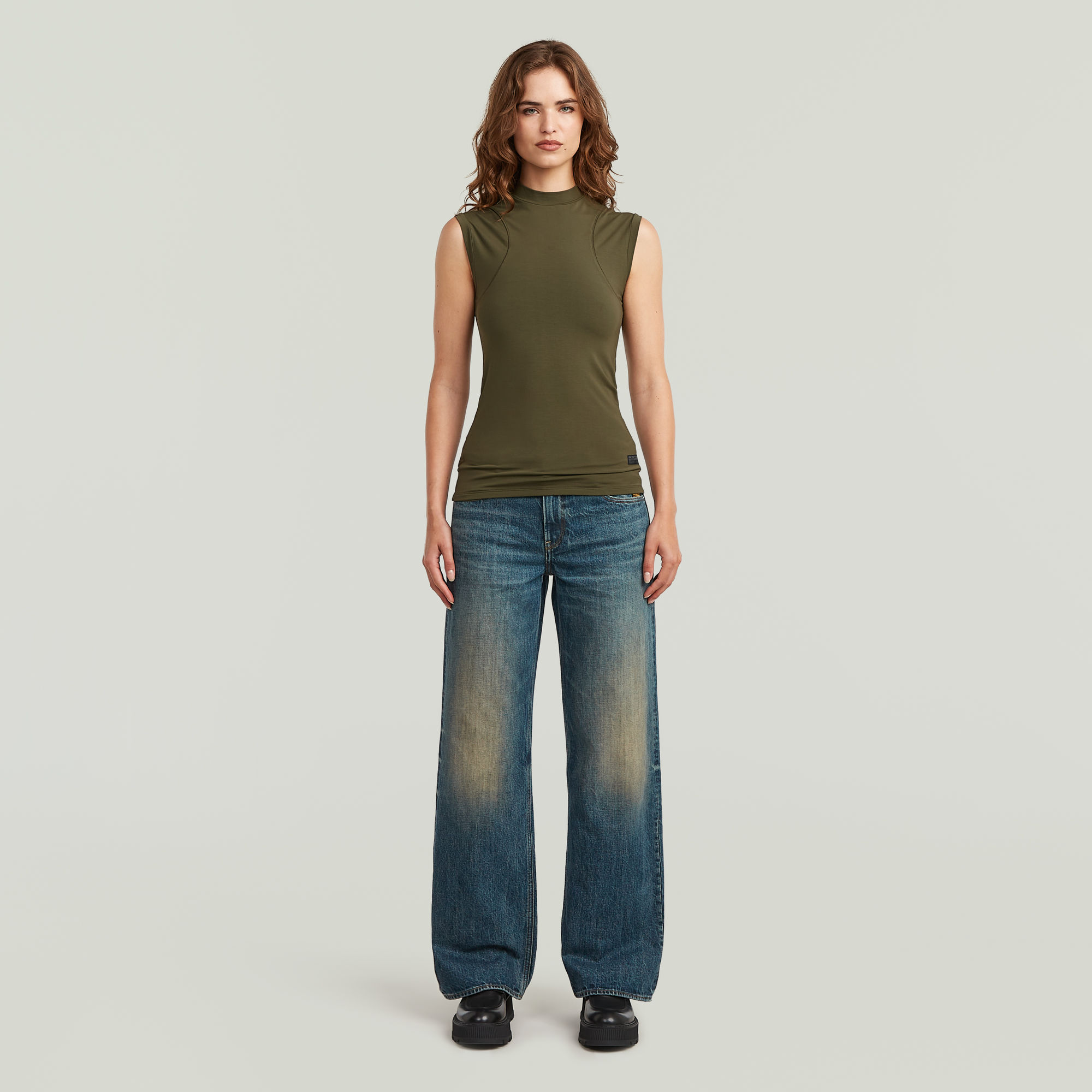 Thumbnail - 2nd Skin Mock T-Shirt - Grün - Damen