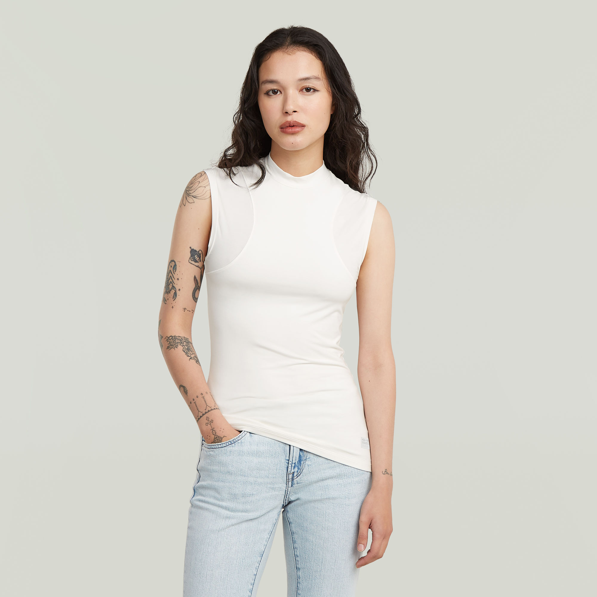 

2nd Skin Mock T-Shirt - Weiß - Damen