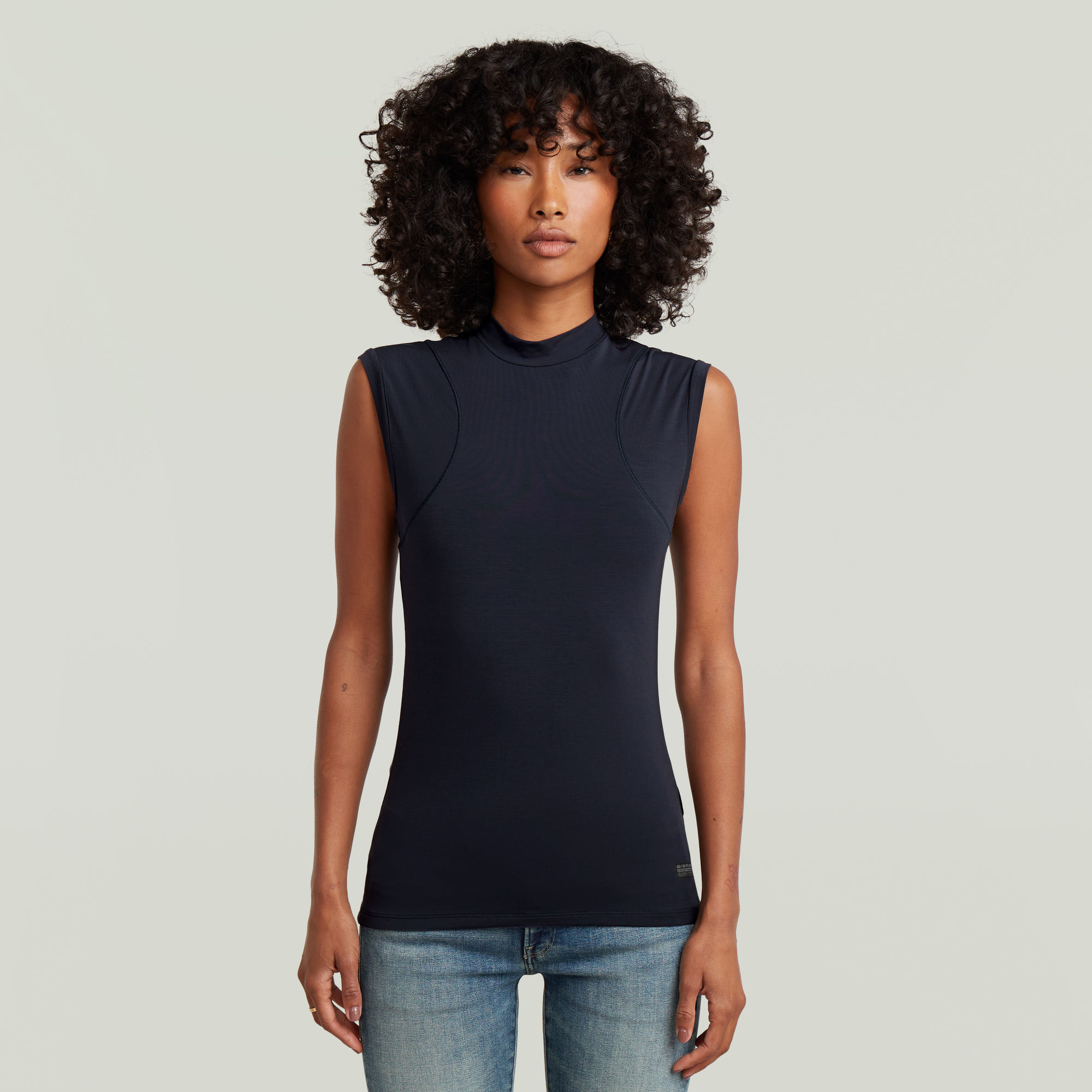 G-Star RAW 2nd Skin Mock T-Shirt - Donkerblauw - Dames