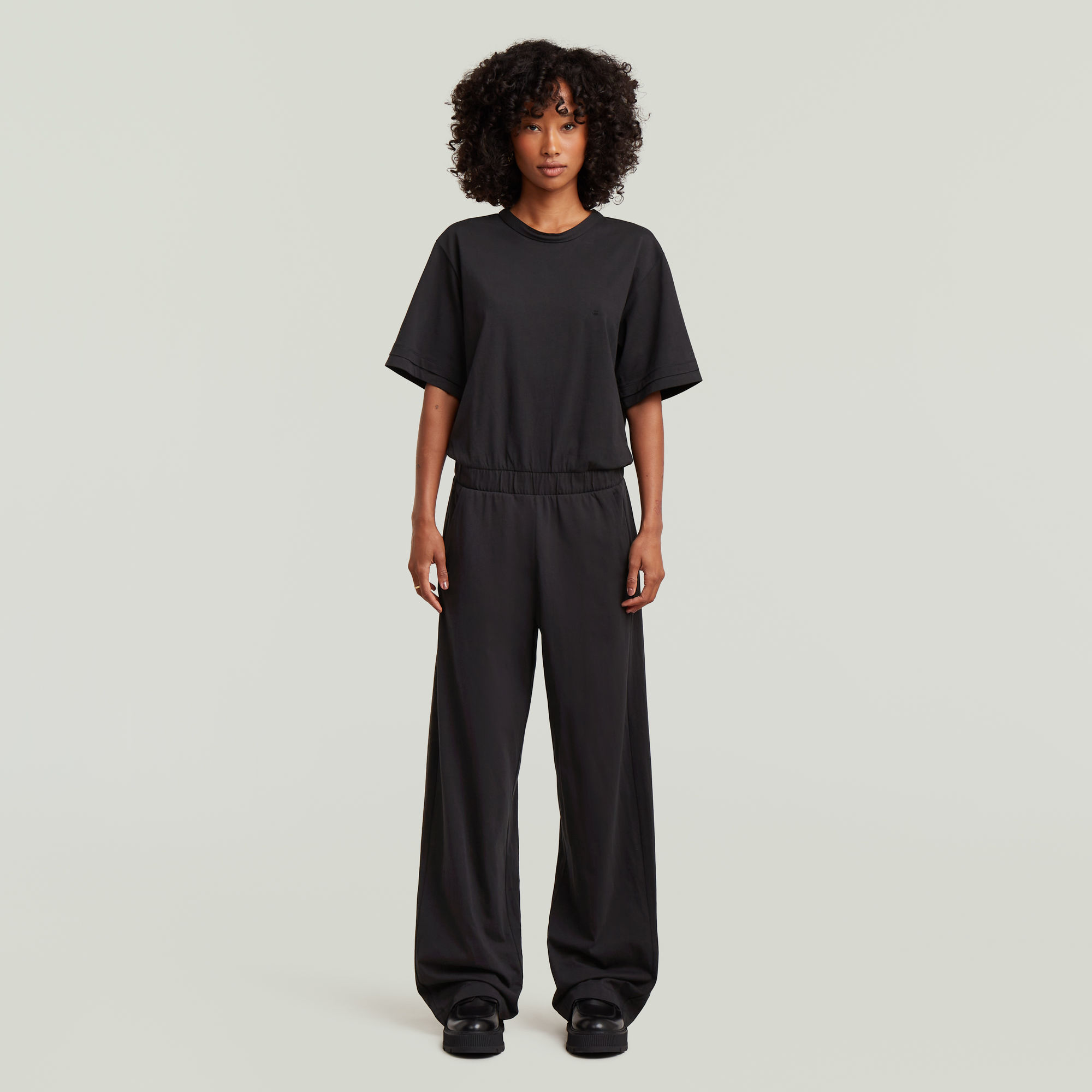 Thumbnail - Jersey Jumpsuit - Schwarz - Damen
