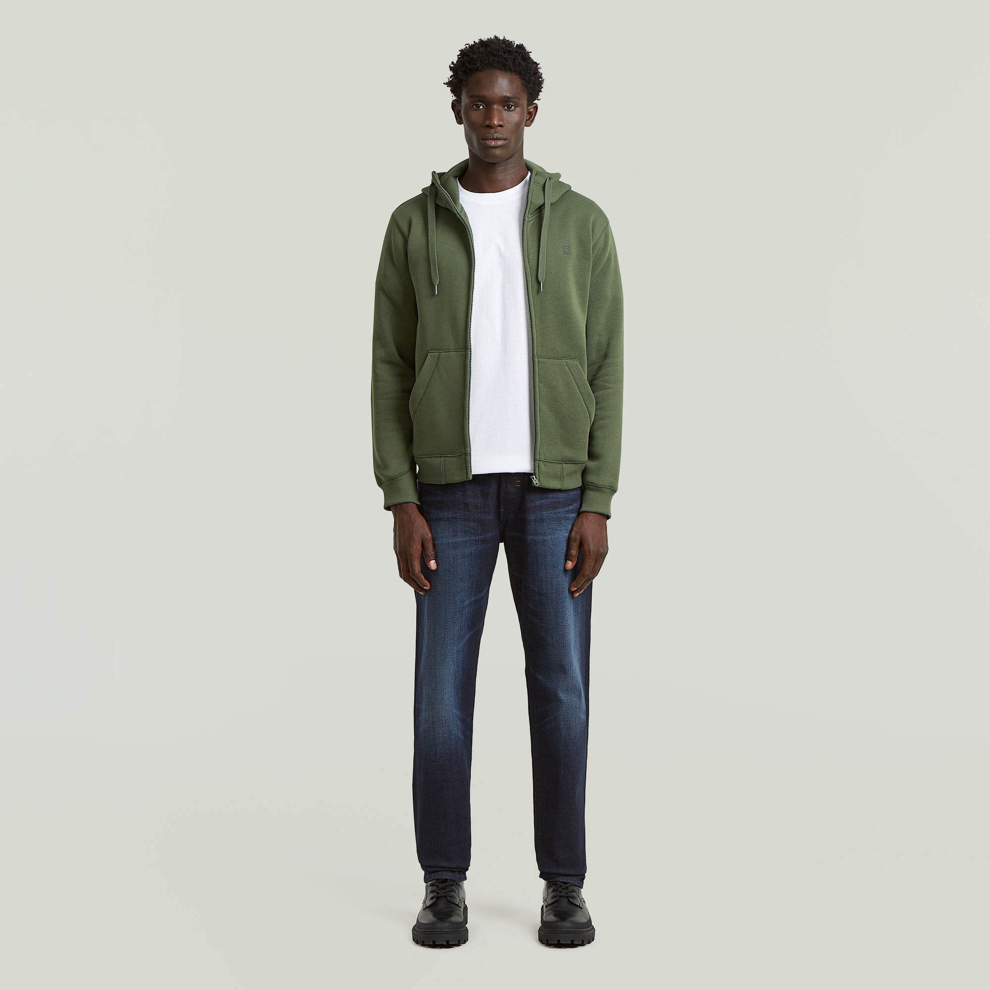 Thumbnail - Premium Core Hoodie Zip Sweater - Grün - Herren