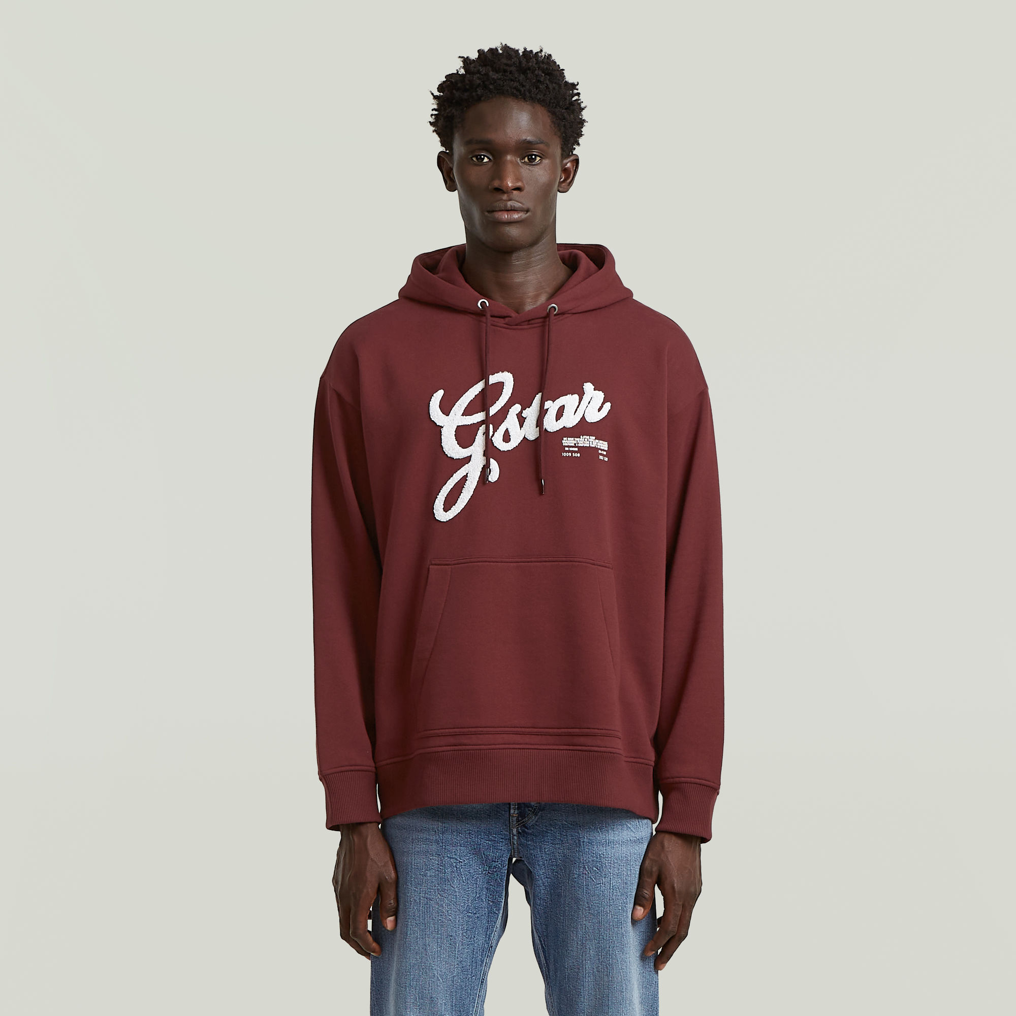 

Chenille Relaxed Hoodie Sweater - Rood - Heren