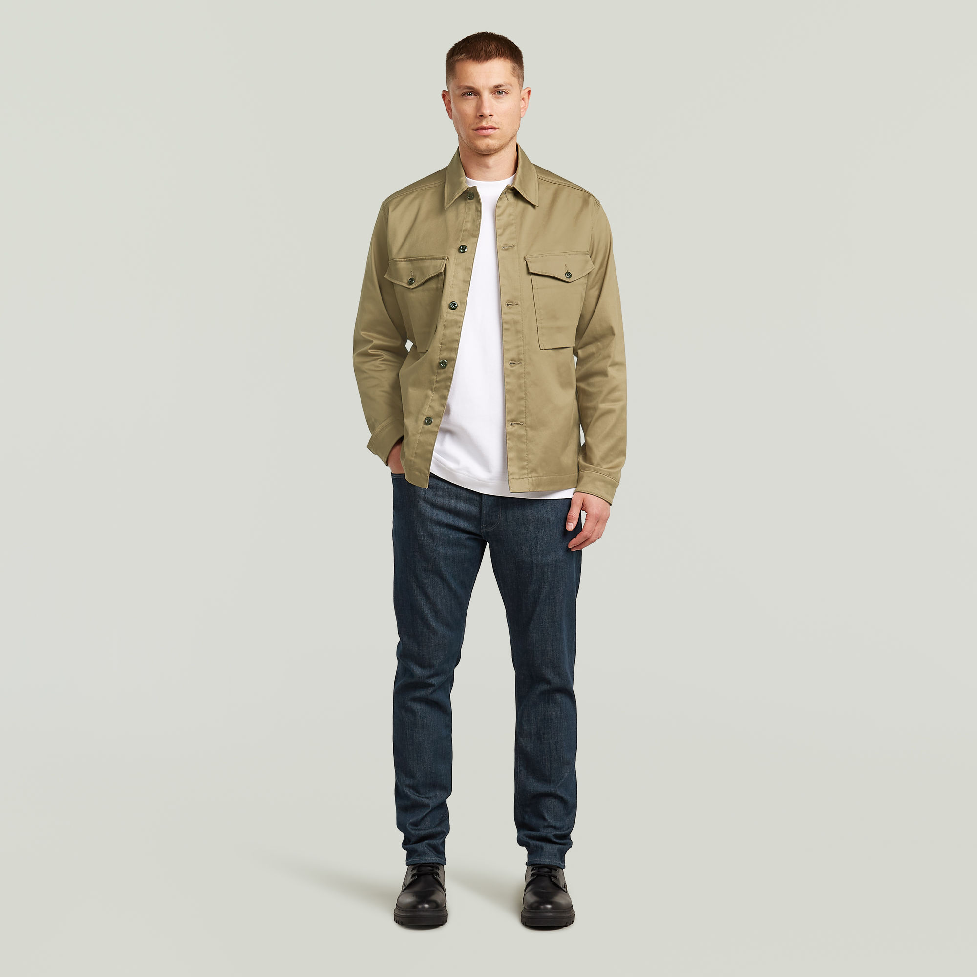 Thumbnail - Core Clean Overshirt - Beige - Herren
