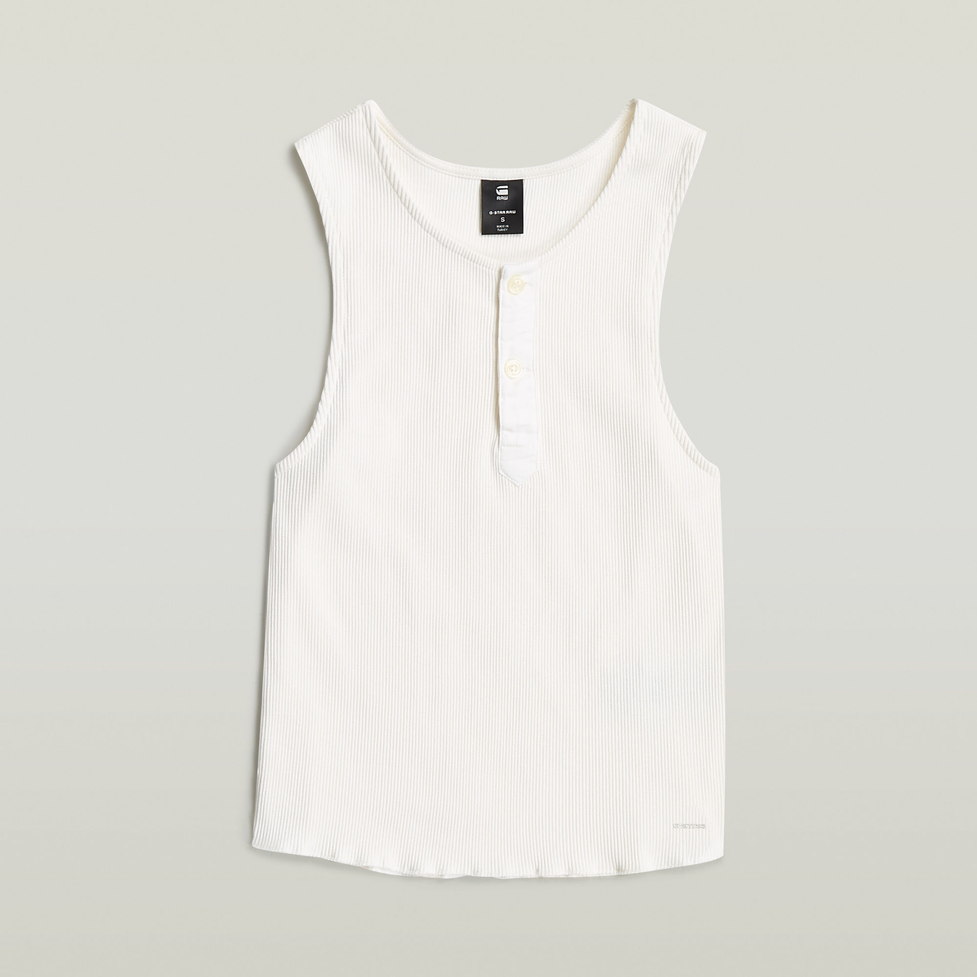 Thumbnail - Slim Henley Tank T-Shirt - Weiß - Damen