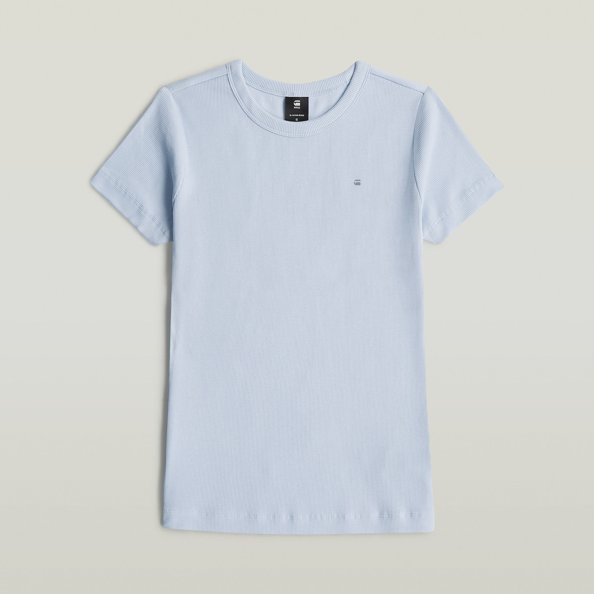 Thumbnail - Slim Rib T-Shirt - Hellblau - Damen