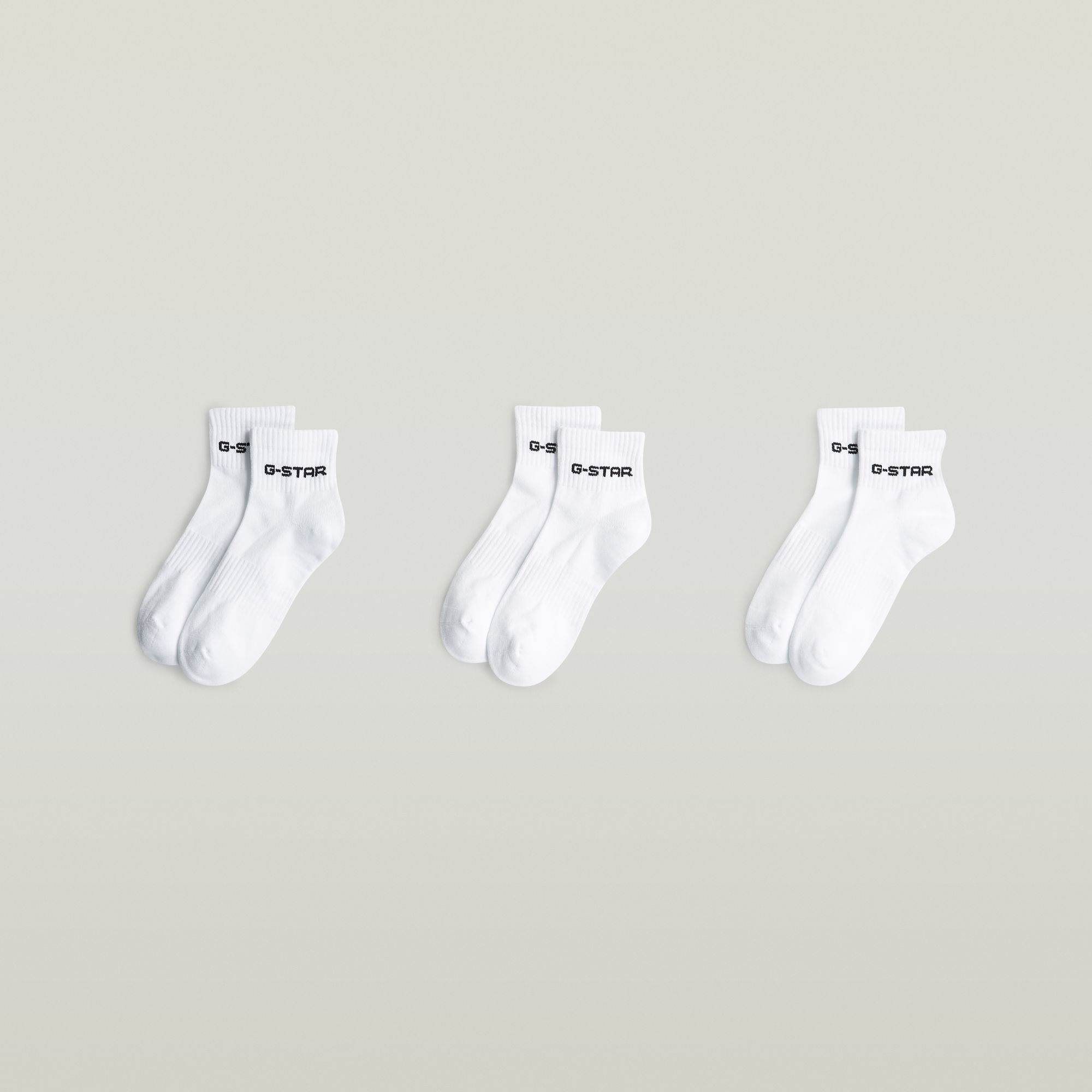 Thumbnail - Short Logo Socks 3er-Pack - Weiß - Herren