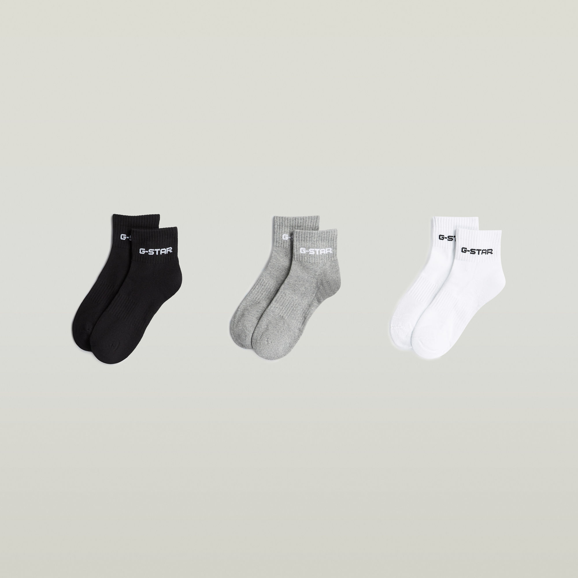 Thumbnail - Short Logo Socks 3er-Pack - Mehrfarbig - Herren