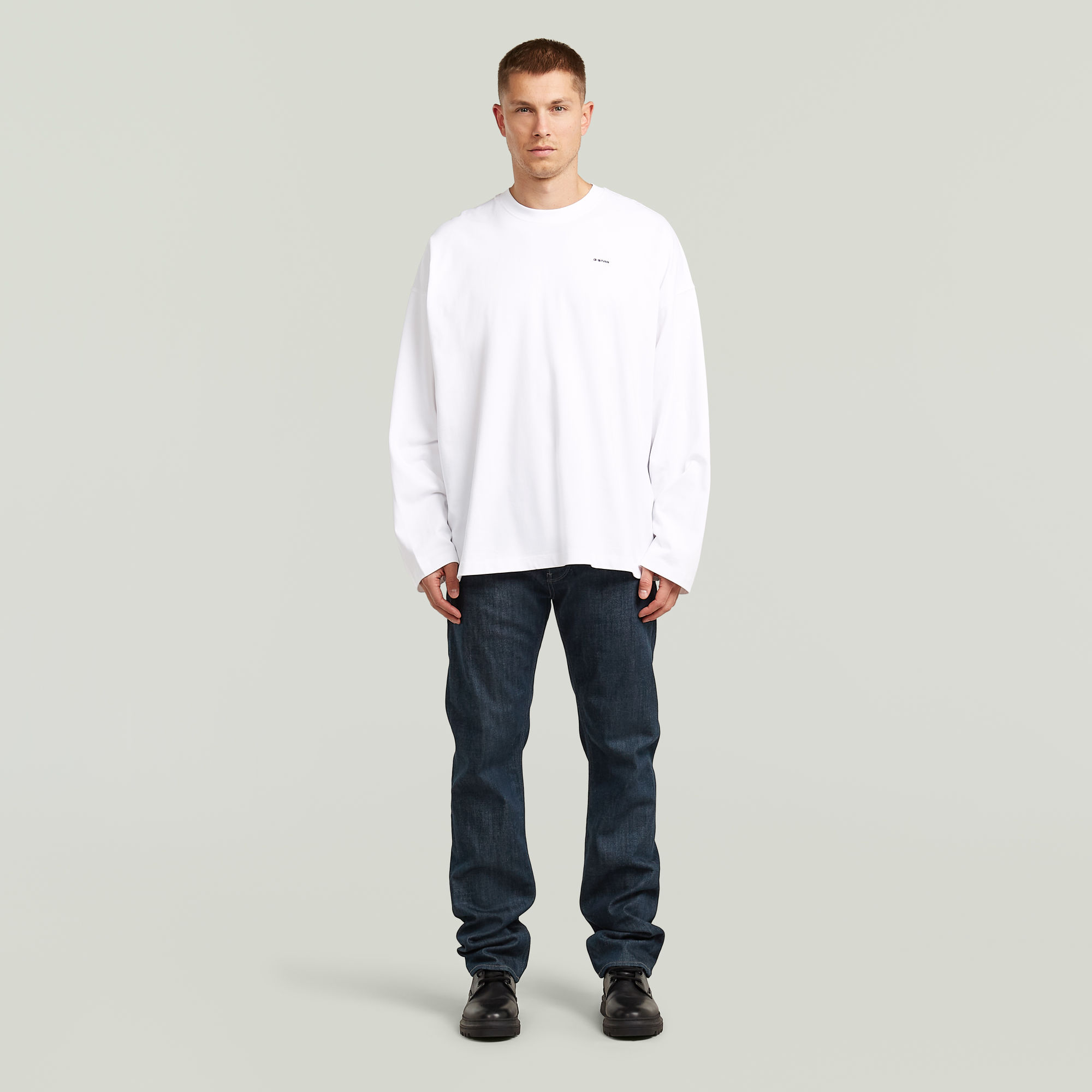 Thumbnail - Heavy Jersey Oversized T-Shirt - Weiß - Herren