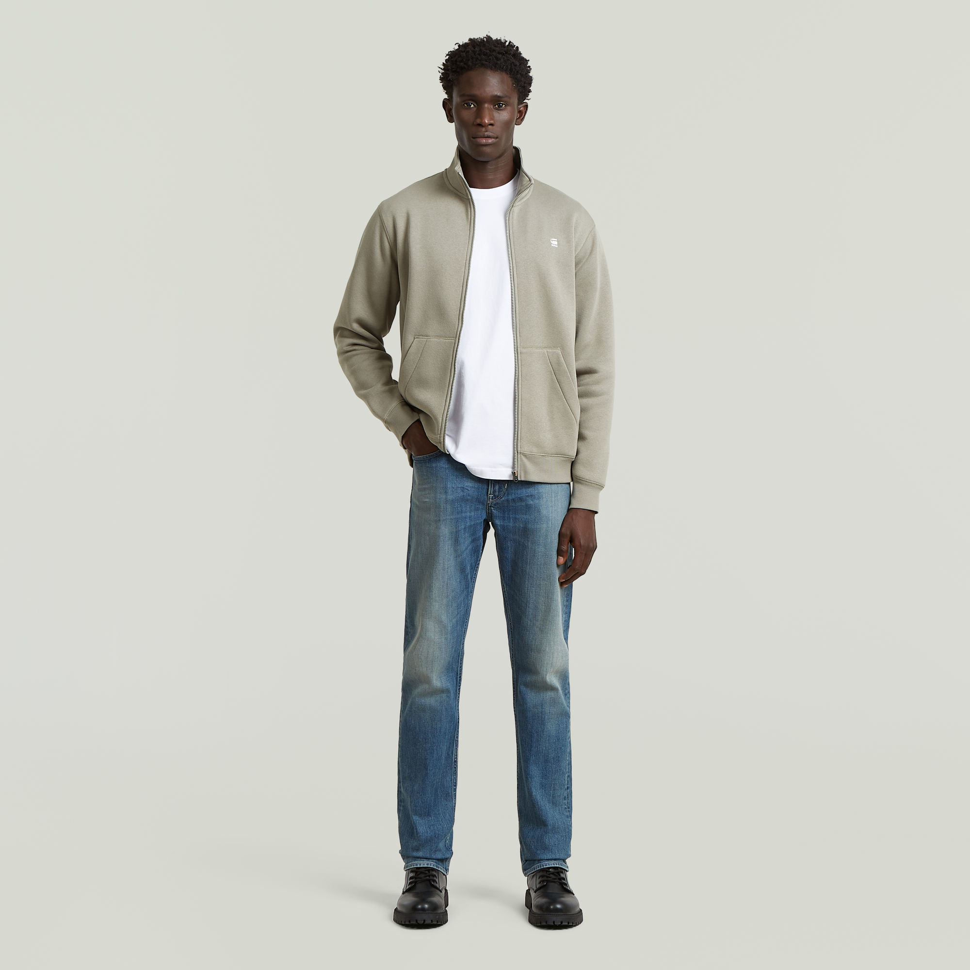 Thumbnail - Mosa Straight Jeans - Mittelblau - Herren