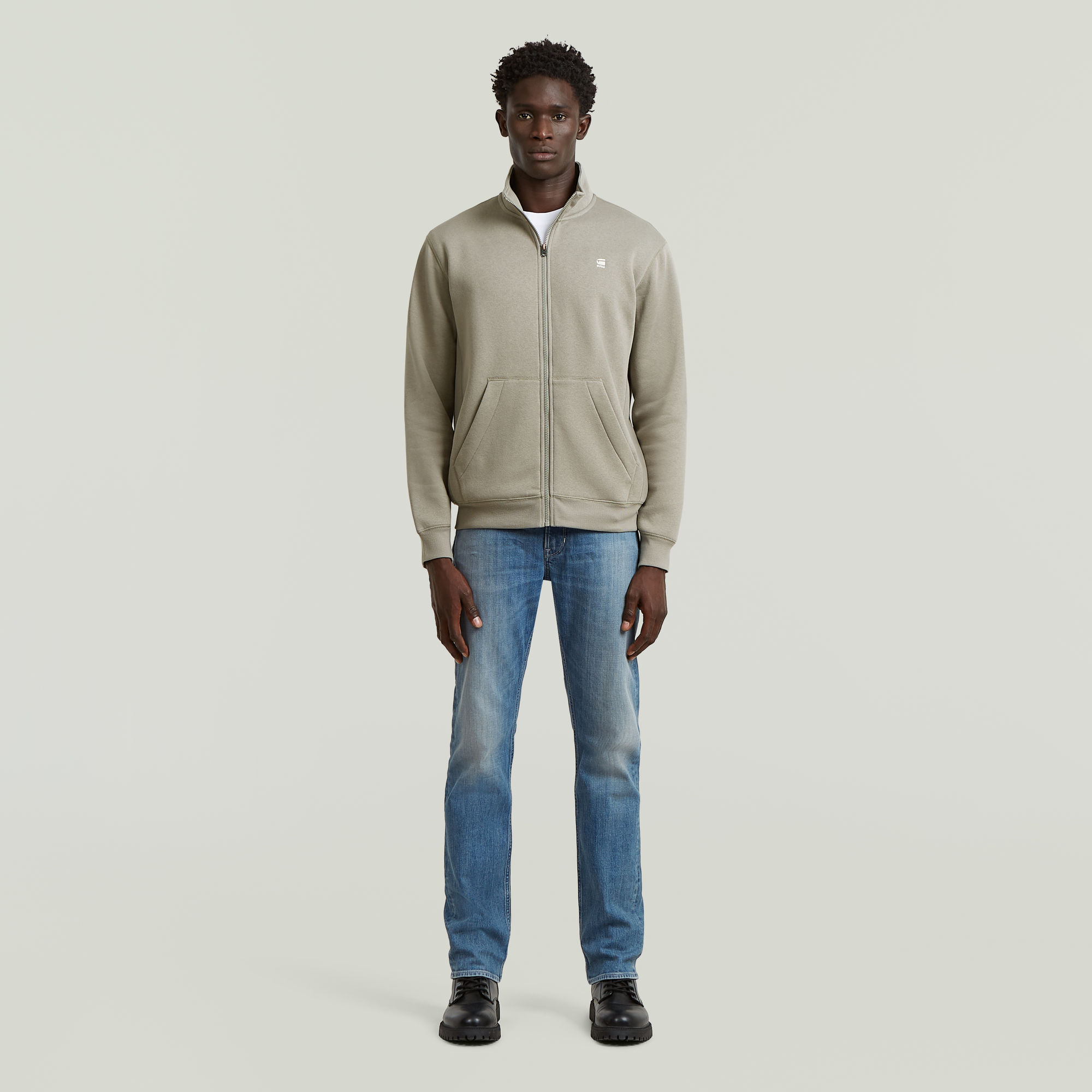 Thumbnail - Premium Core Track Jacket Sweater - Beige - Herren