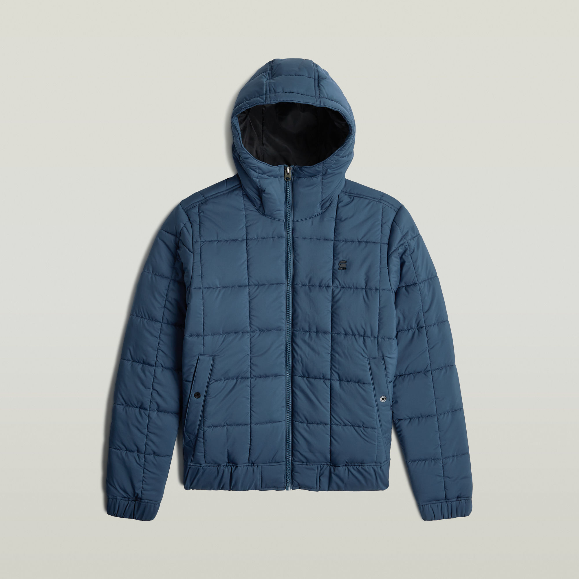 Thumbnail - Meefic Quilted Hooded Jacke - Mittelblau - Herren