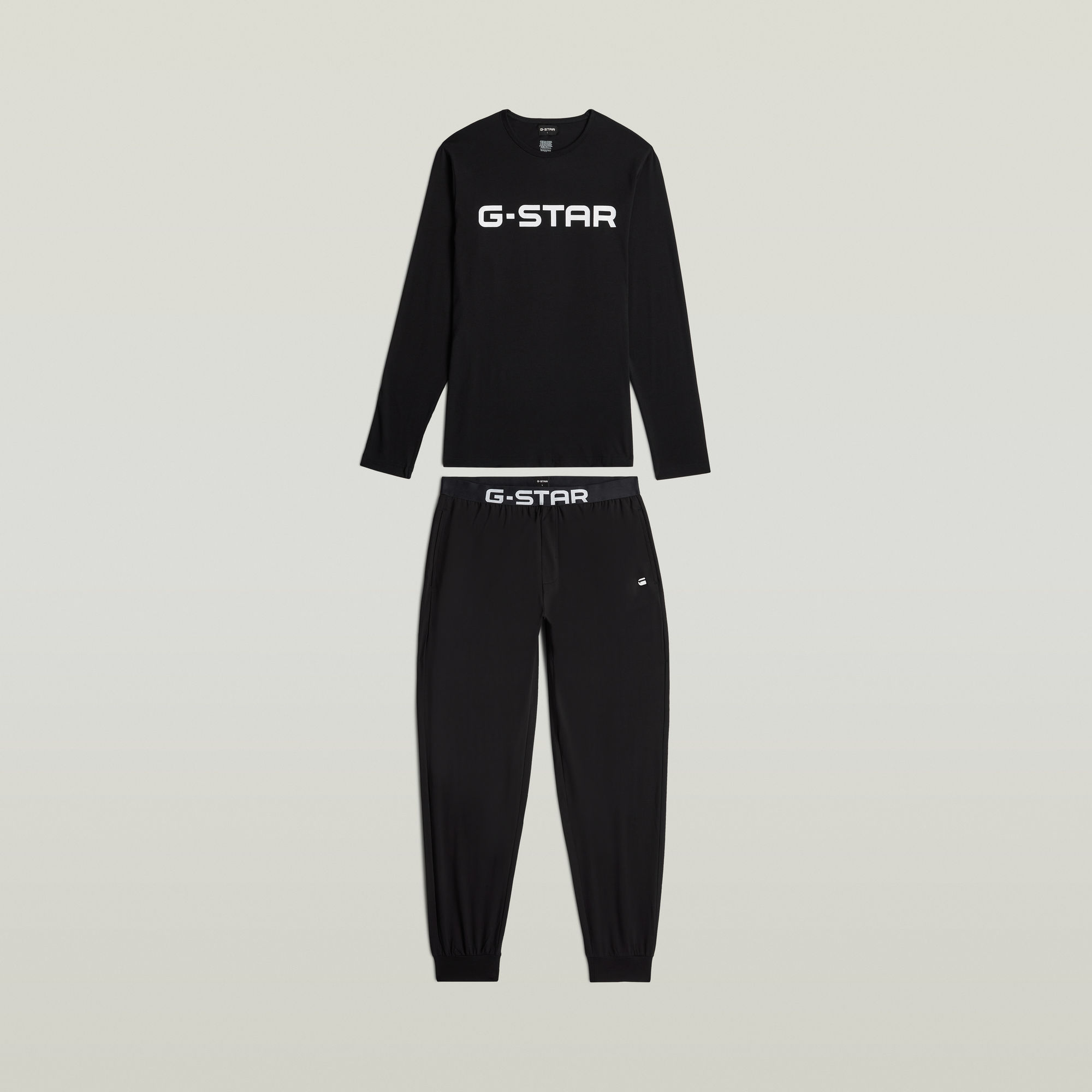 Thumbnail - T-Shirt und Hose Pyjama Set - Schwarz - Herren