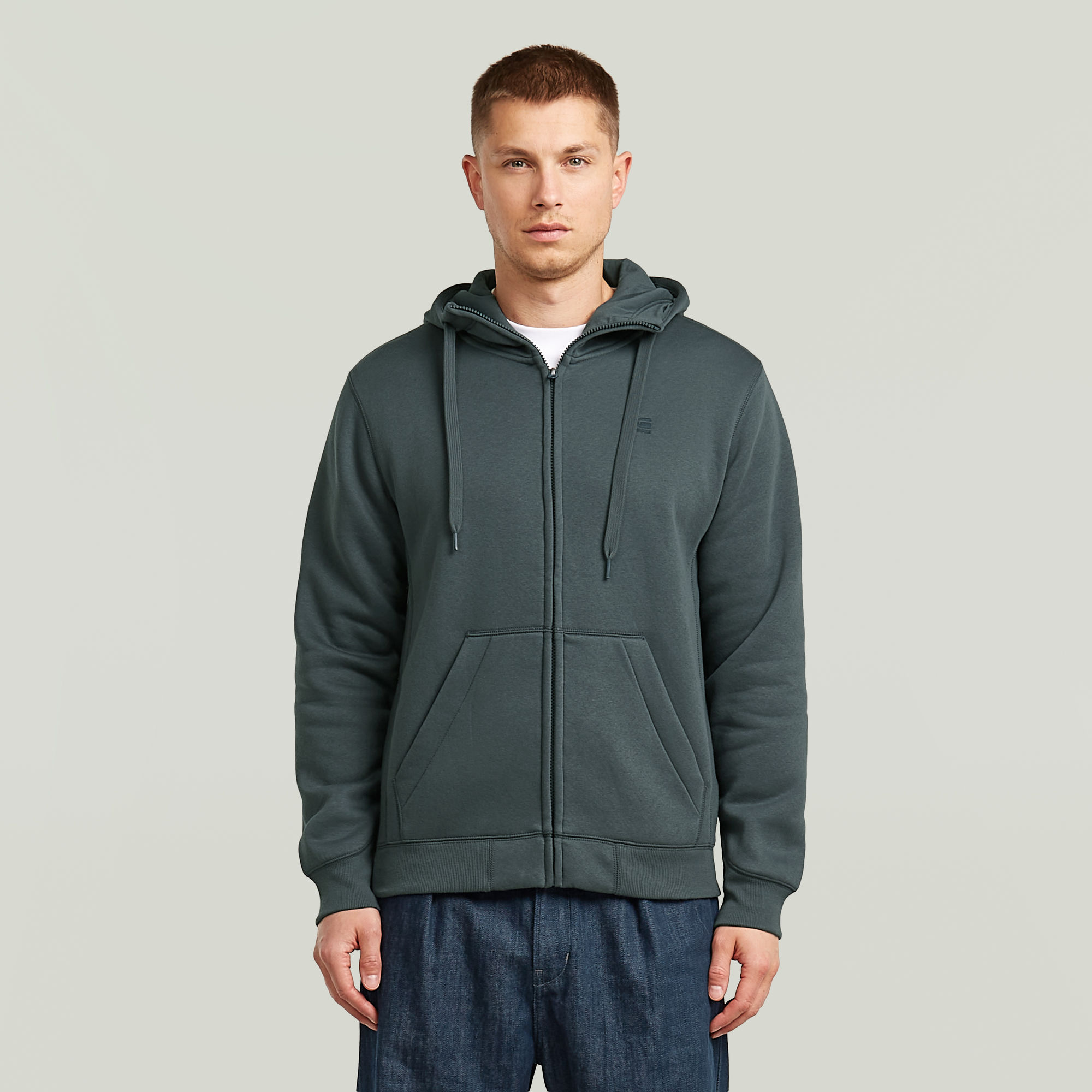Premium Core Hooded Zip Sweatshirt - Mittelblau - Herren