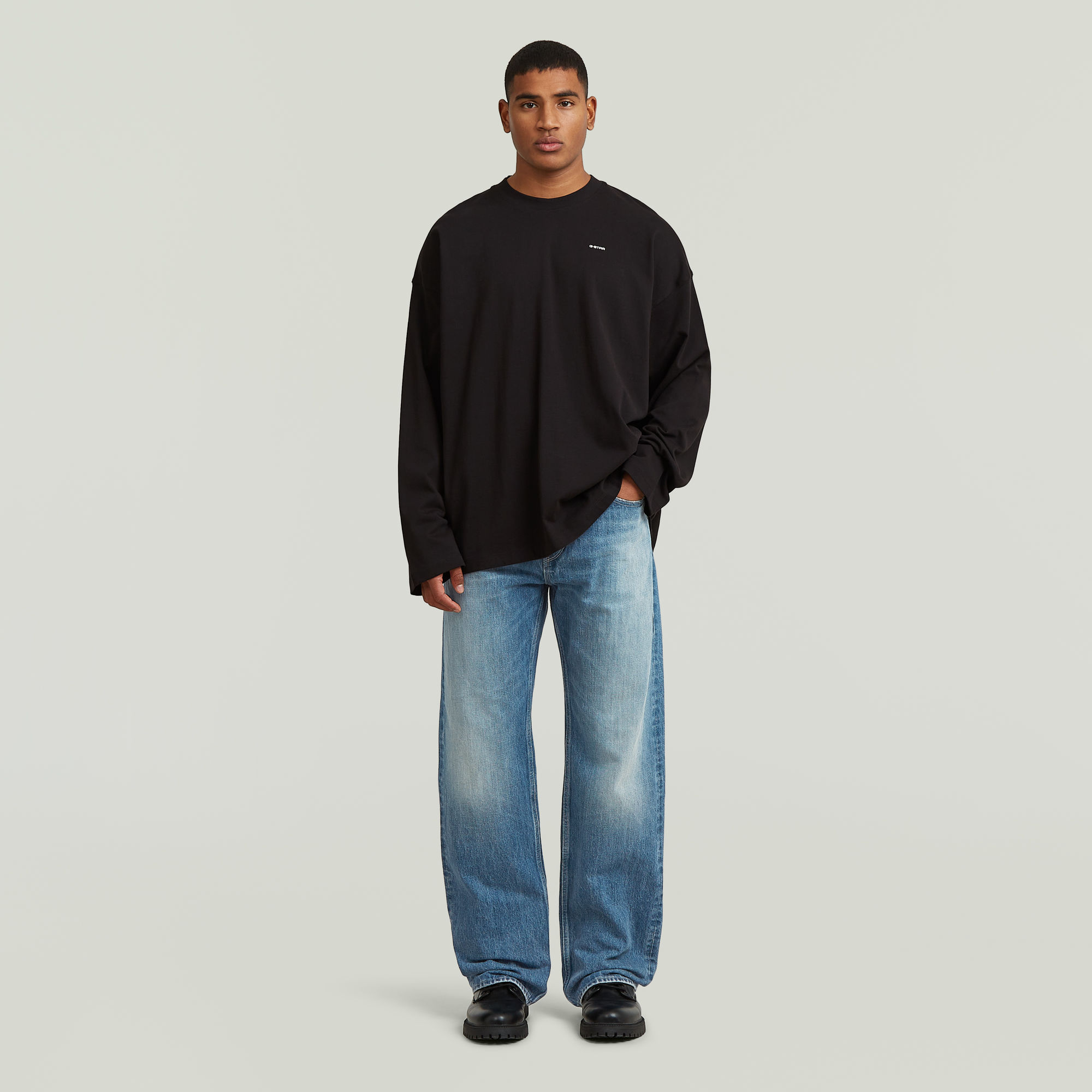 Thumbnail - Heavy Jersey Oversized T-Shirt - Schwarz - Herren