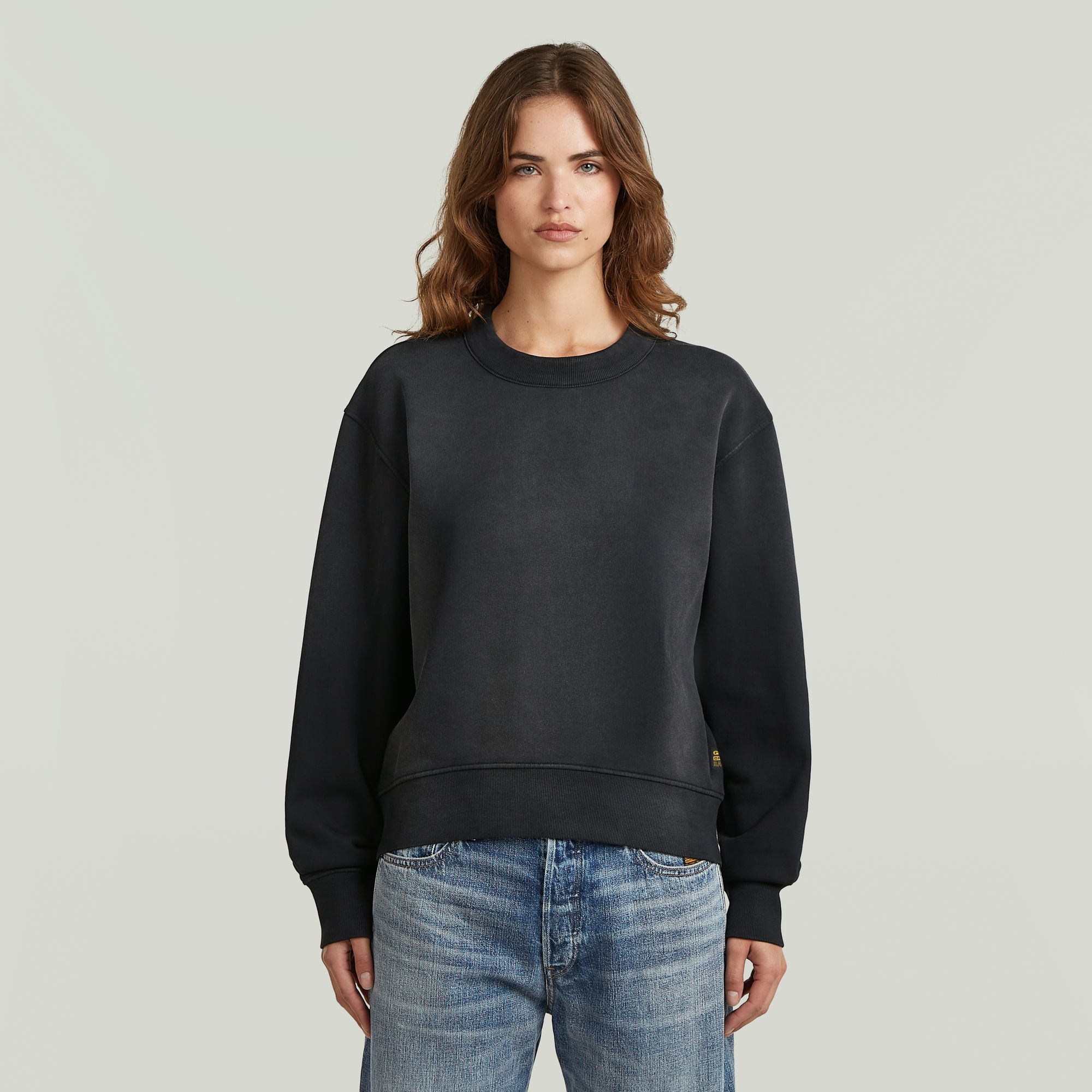 

Washed Relaxed Sweater - Zwart - Dames