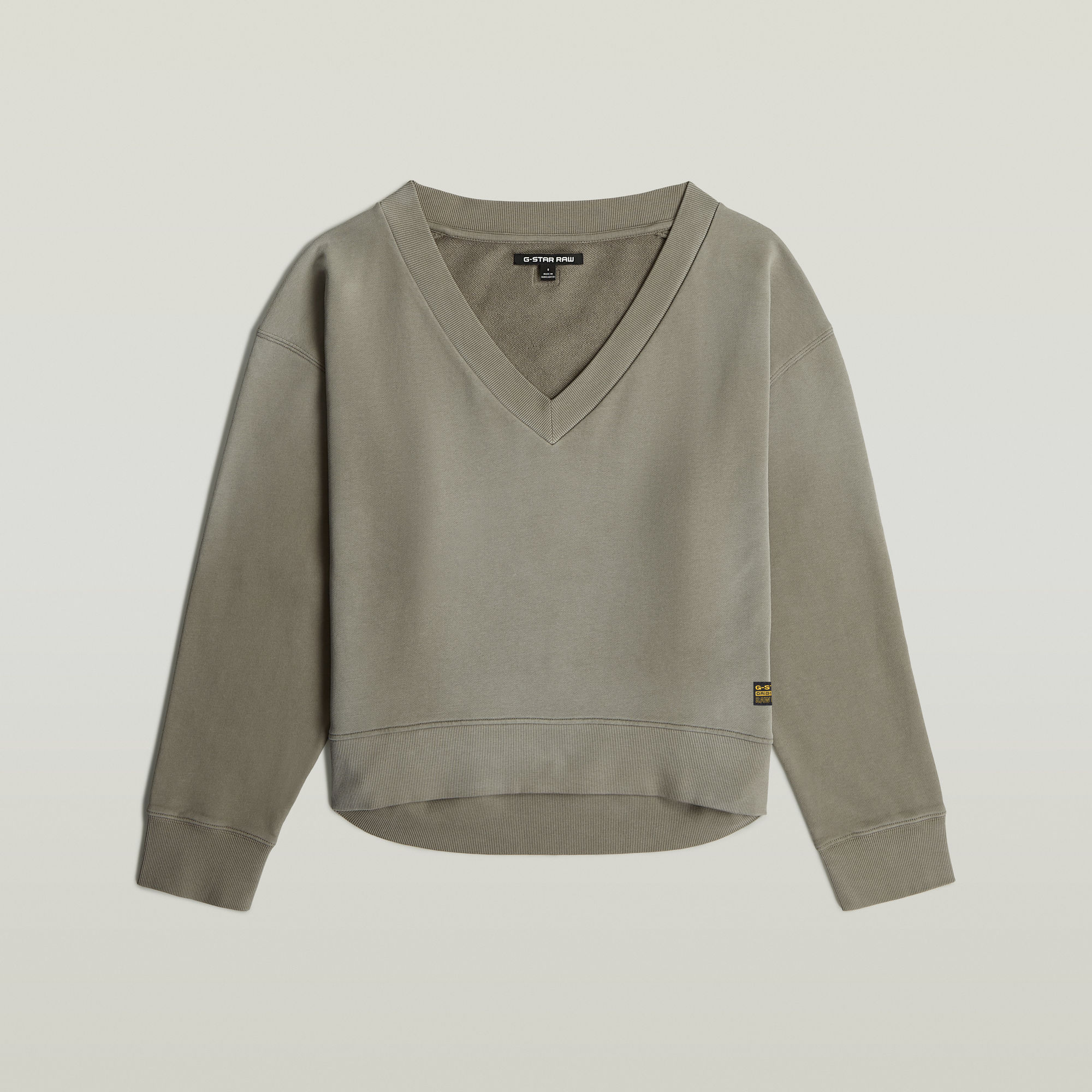 Thumbnail - Sunfaded V-Neck Loose Sweatshirt - Braun - Damen