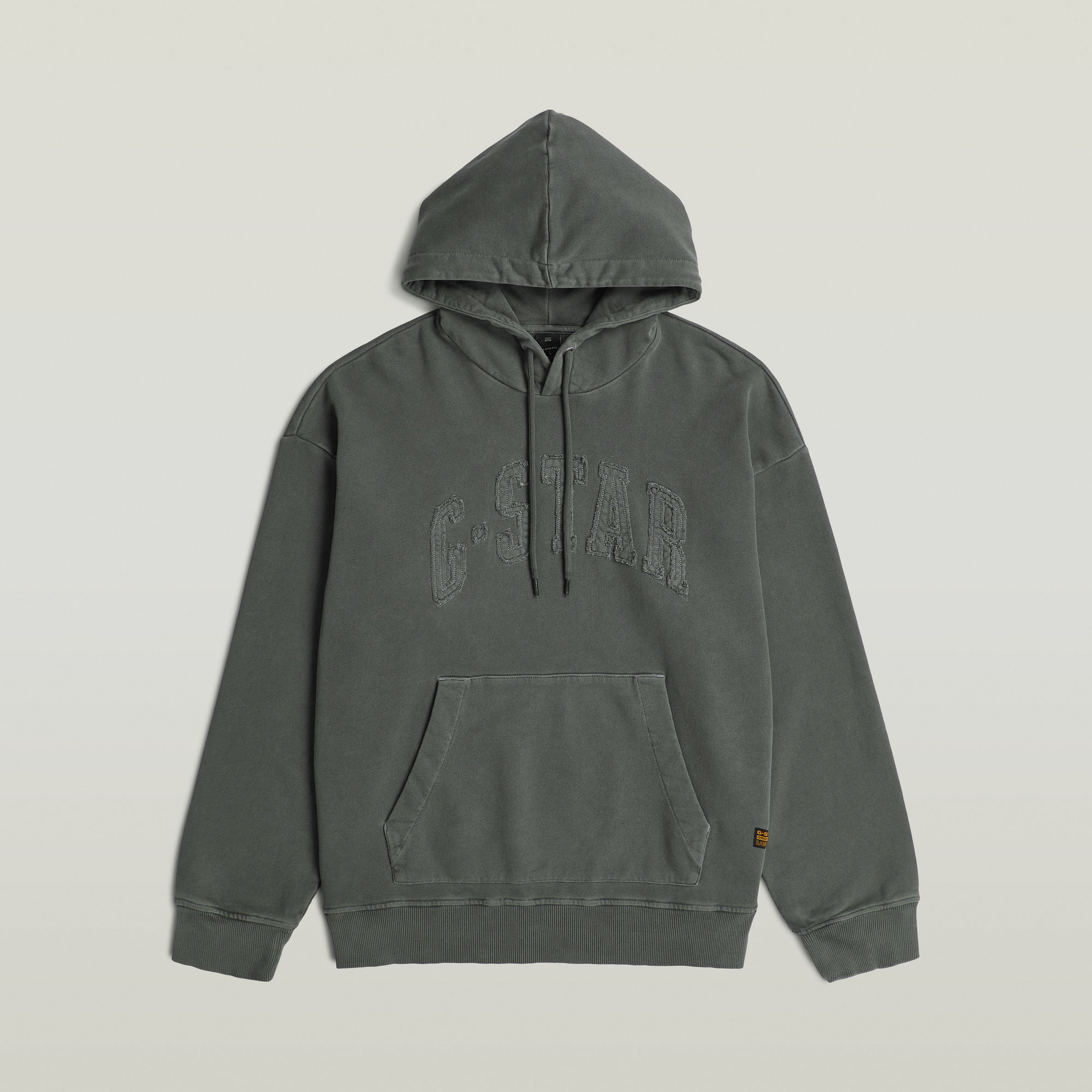 Thumbnail - Applique Relaxed Hoodie Sweater - Schwarz - Herren