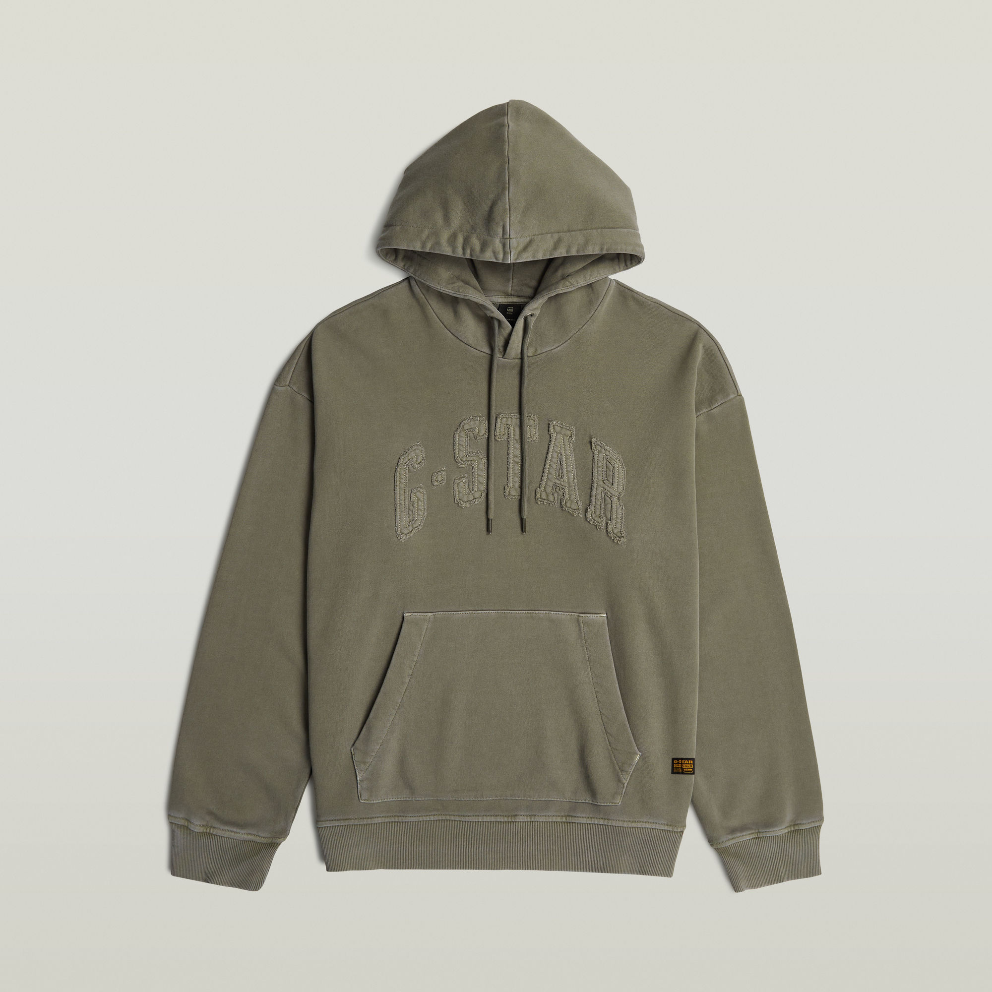 Thumbnail - Applique Relaxed Hoodie Sweater - Braun - Herren