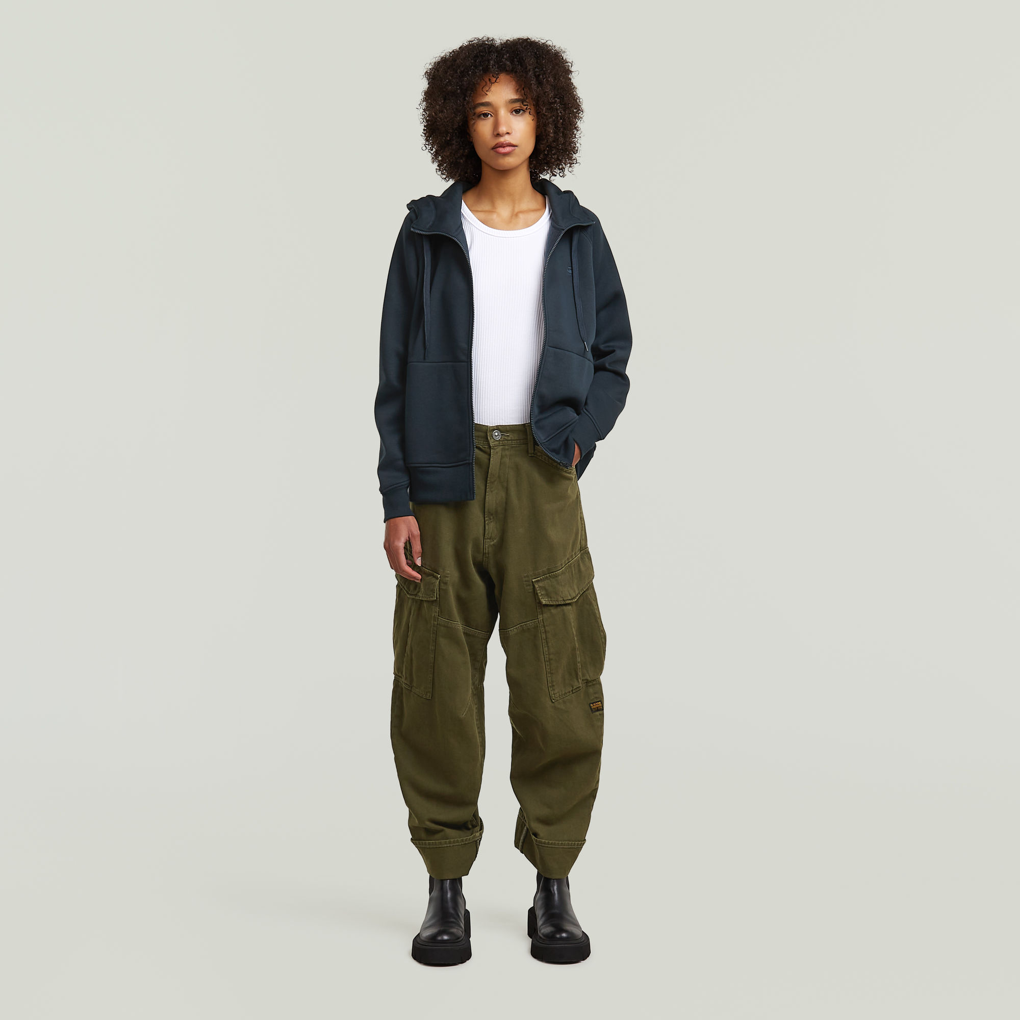 Thumbnail - Premium Core 2.1 Hoodie Zip Thru Sweatshirt - Dunkelblau - Damen