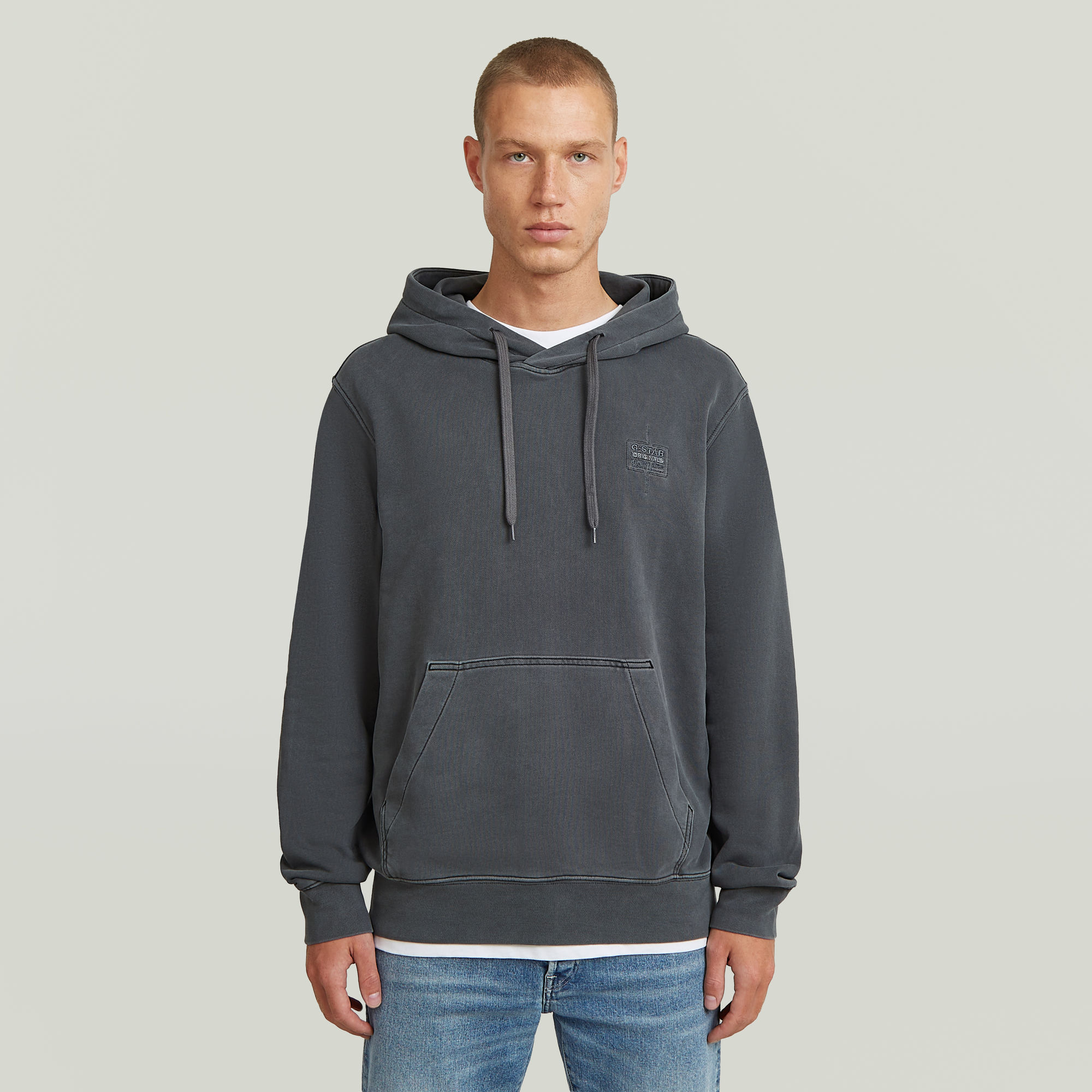 Logo Overdyed Hooded Sweatshirt - Grau - Herren