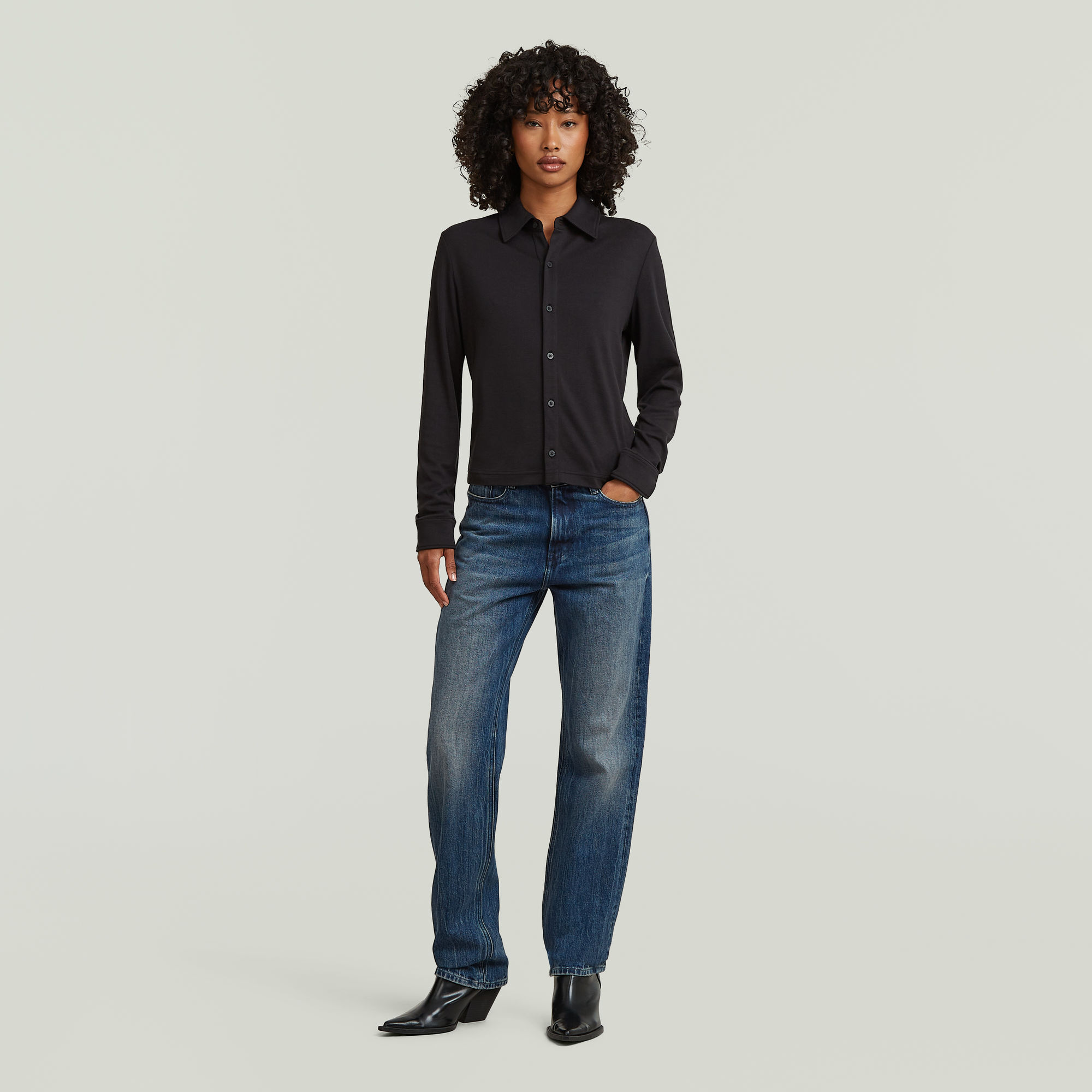 Thumbnail - Iggie Straight Jeans - Dunkelblau - Damen
