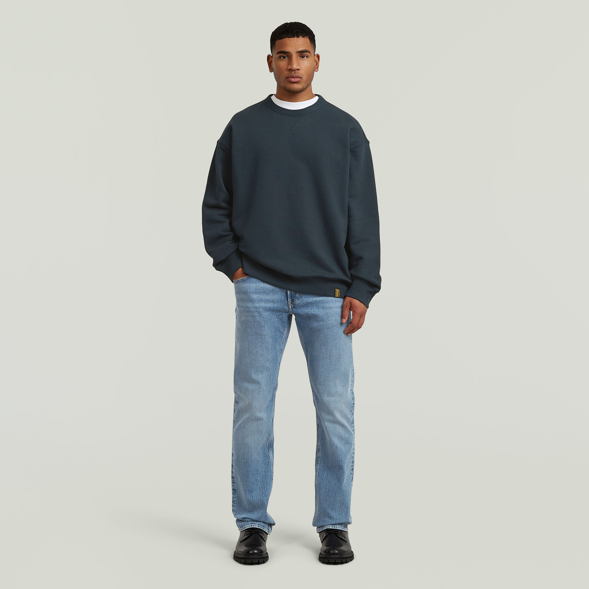 Thumbnail - GS-01 Relaxed Sweatshirt - Dunkelblau - Herren