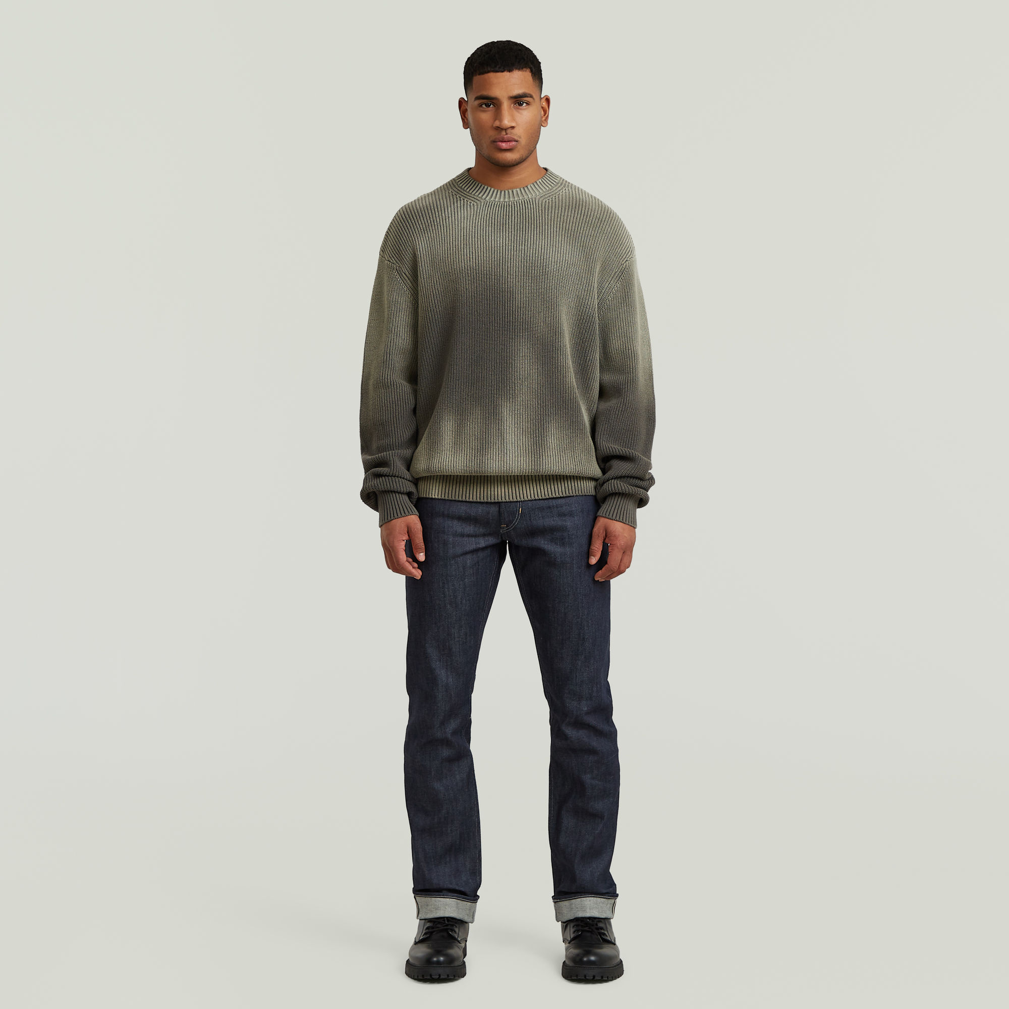 Thumbnail - Sunfaded Loose Knit Pullover - Braun - Herren
