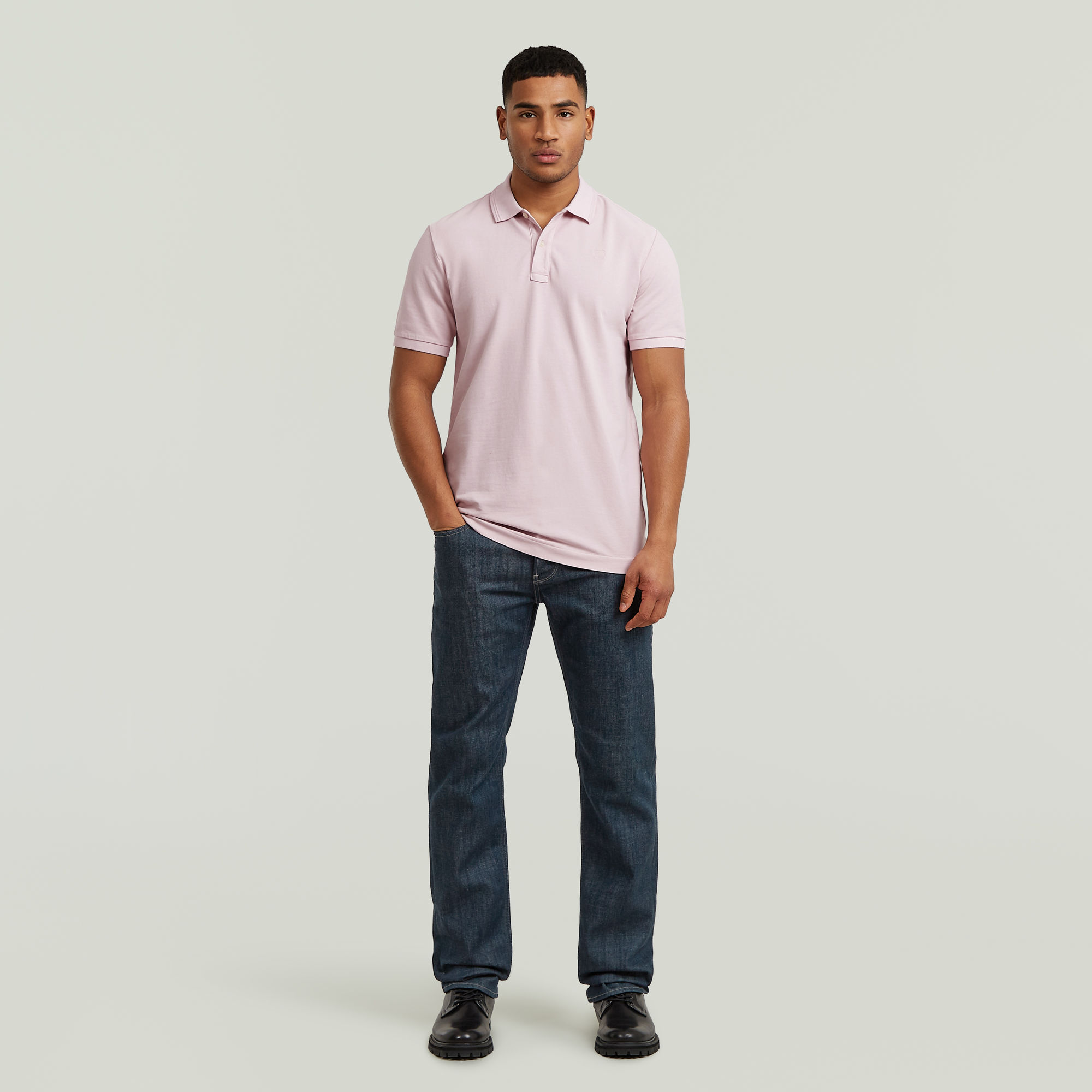 Thumbnail - Dunda Overdyed Slim Poloshirt - Pink - Herren
