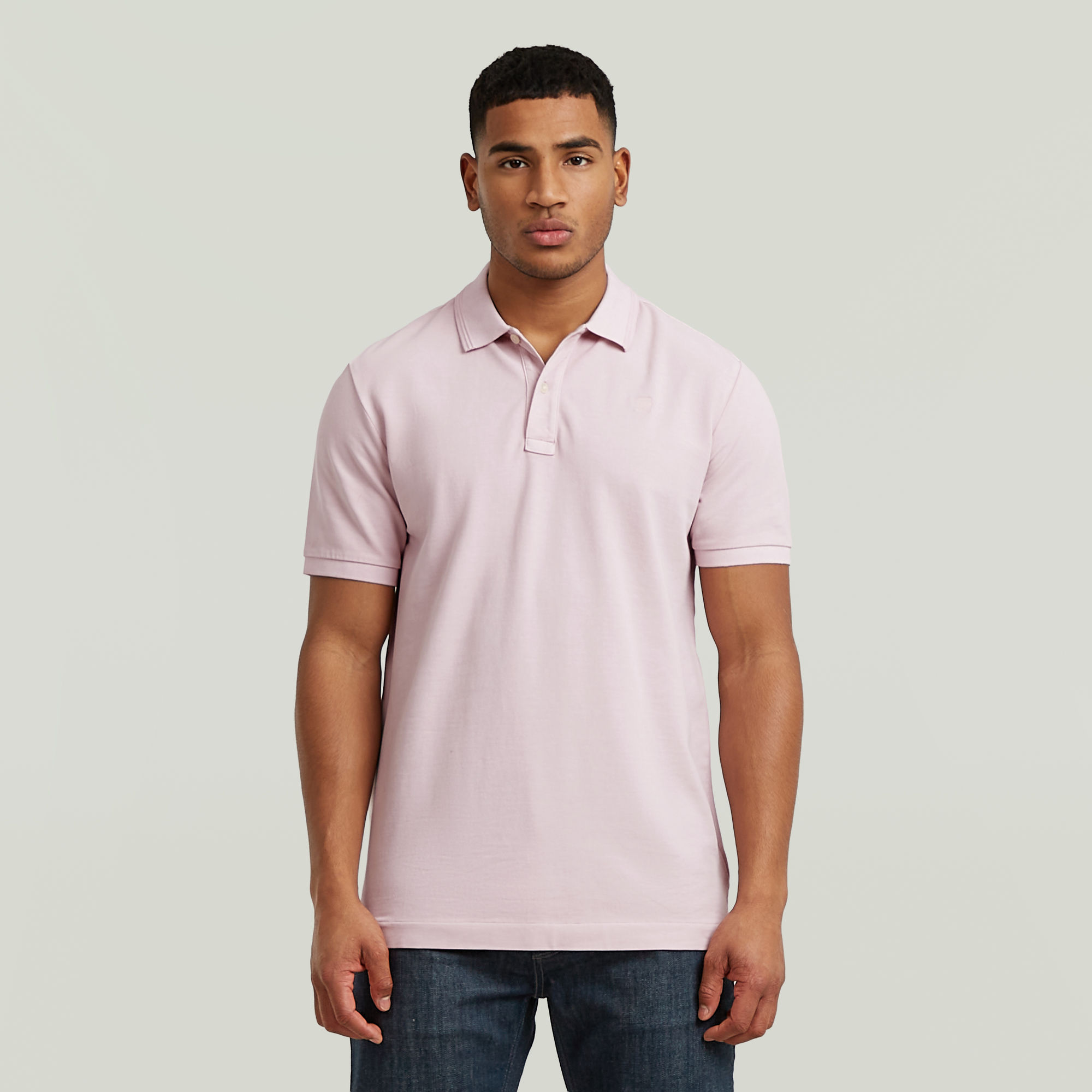 Thumbnail - Dunda Overdyed Slim Poloshirt - Pink - Herren