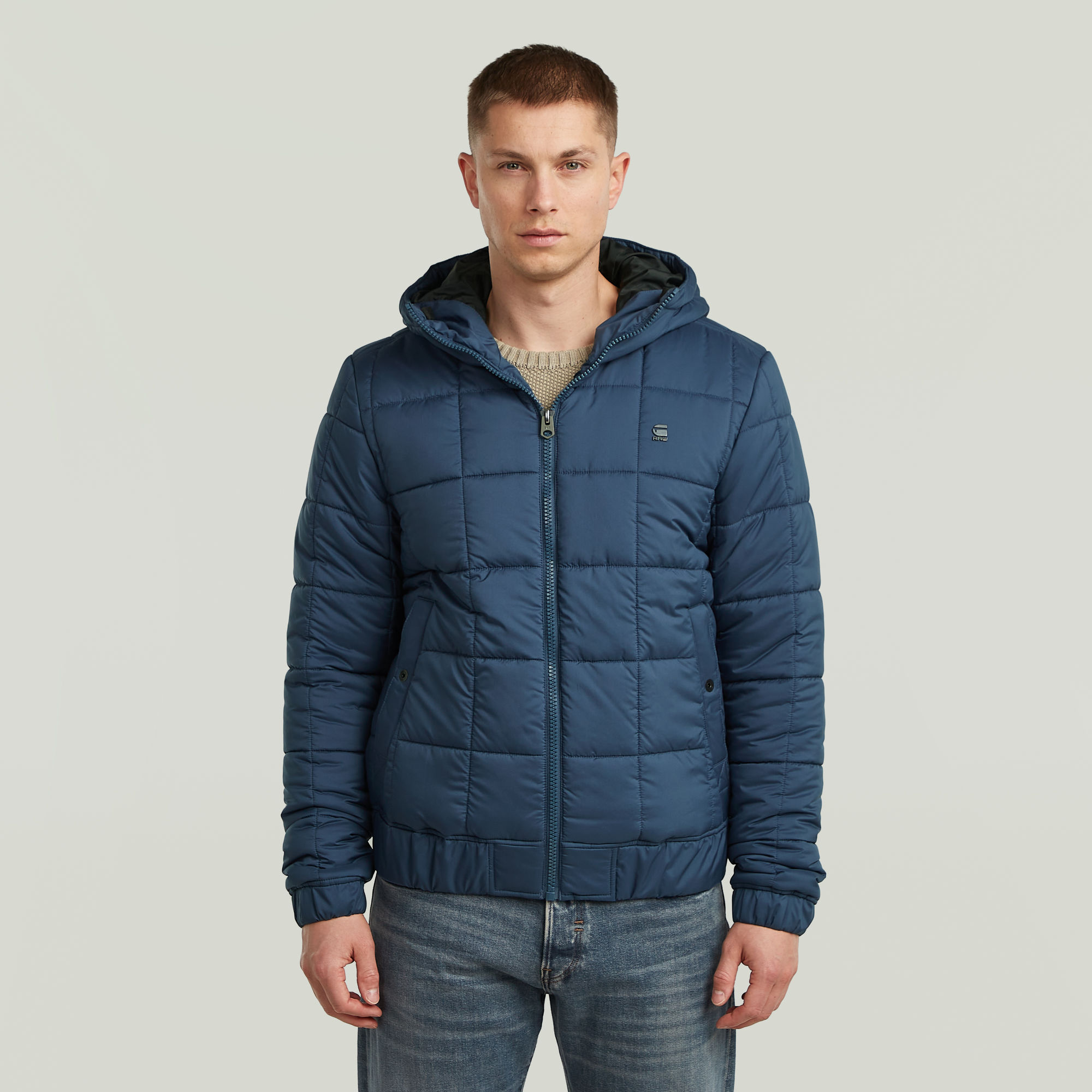 

Meefic Quilted Hooded Jack - Midden blauw - Heren