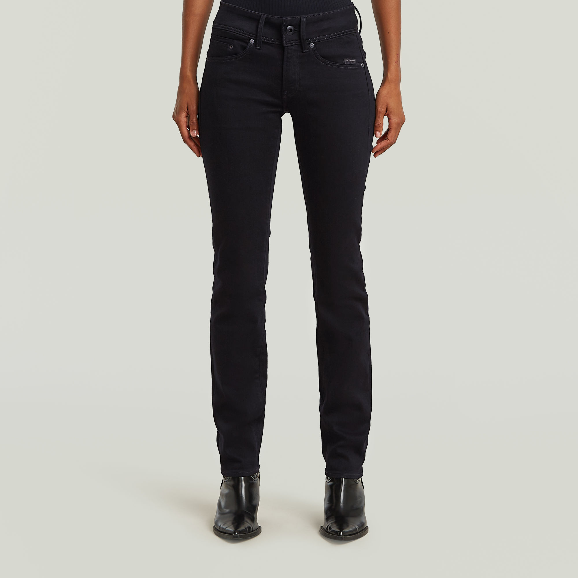 

Midge Slim Straight Jeans - Black - Women
