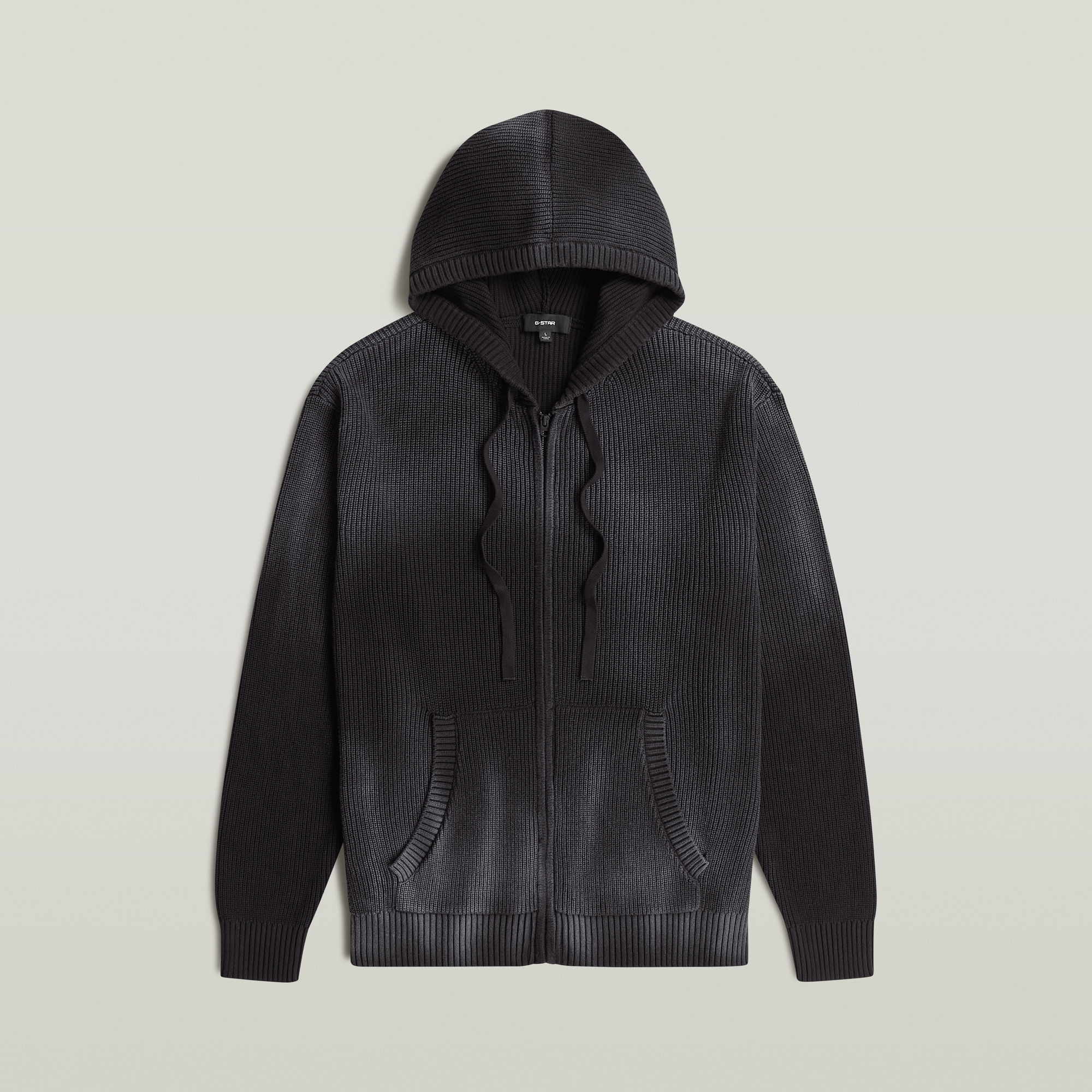 Thumbnail - Sunfaded Loose Hoodie Knit Jacke - Dunkelblau - Herren