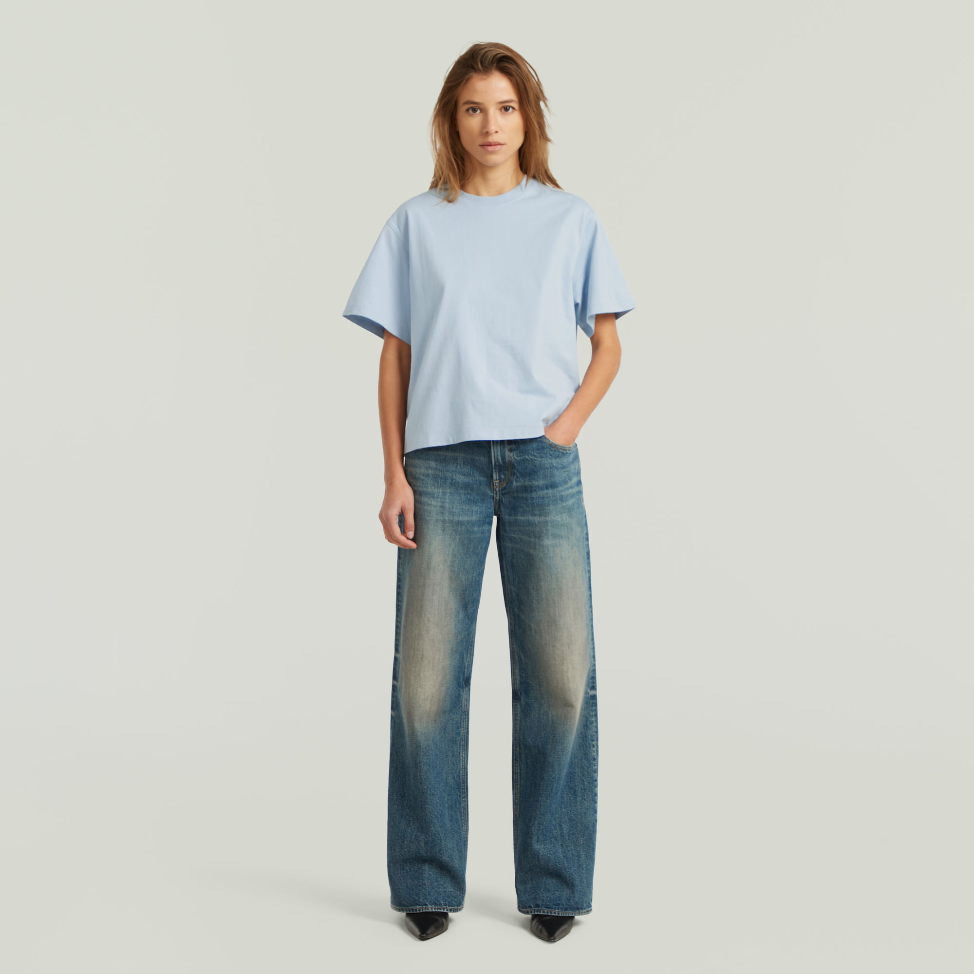 Thumbnail - Relaxed T-Shirt - Hellblau - Damen