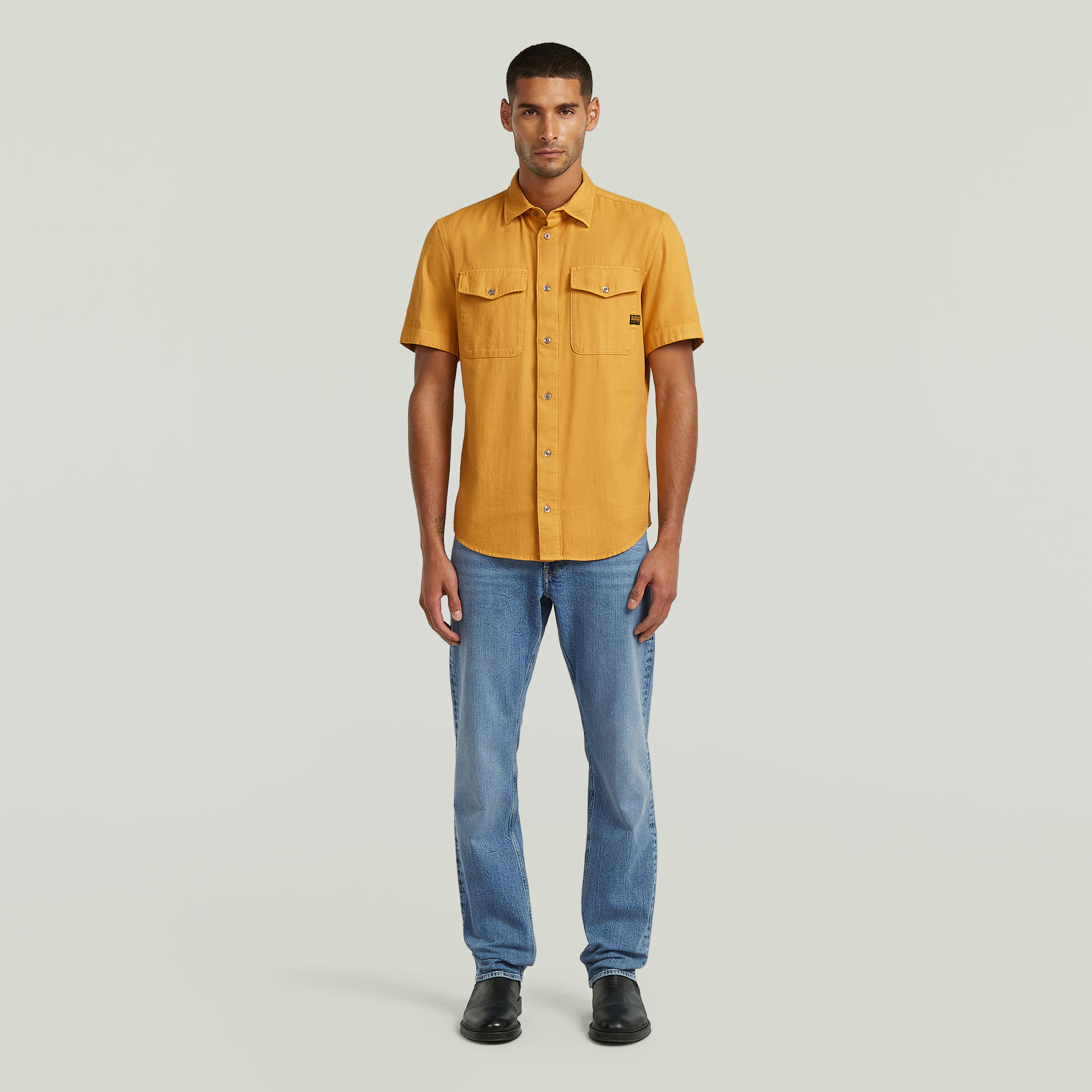 Thumbnail - Marine Slim Hemd - Gelb - Herren