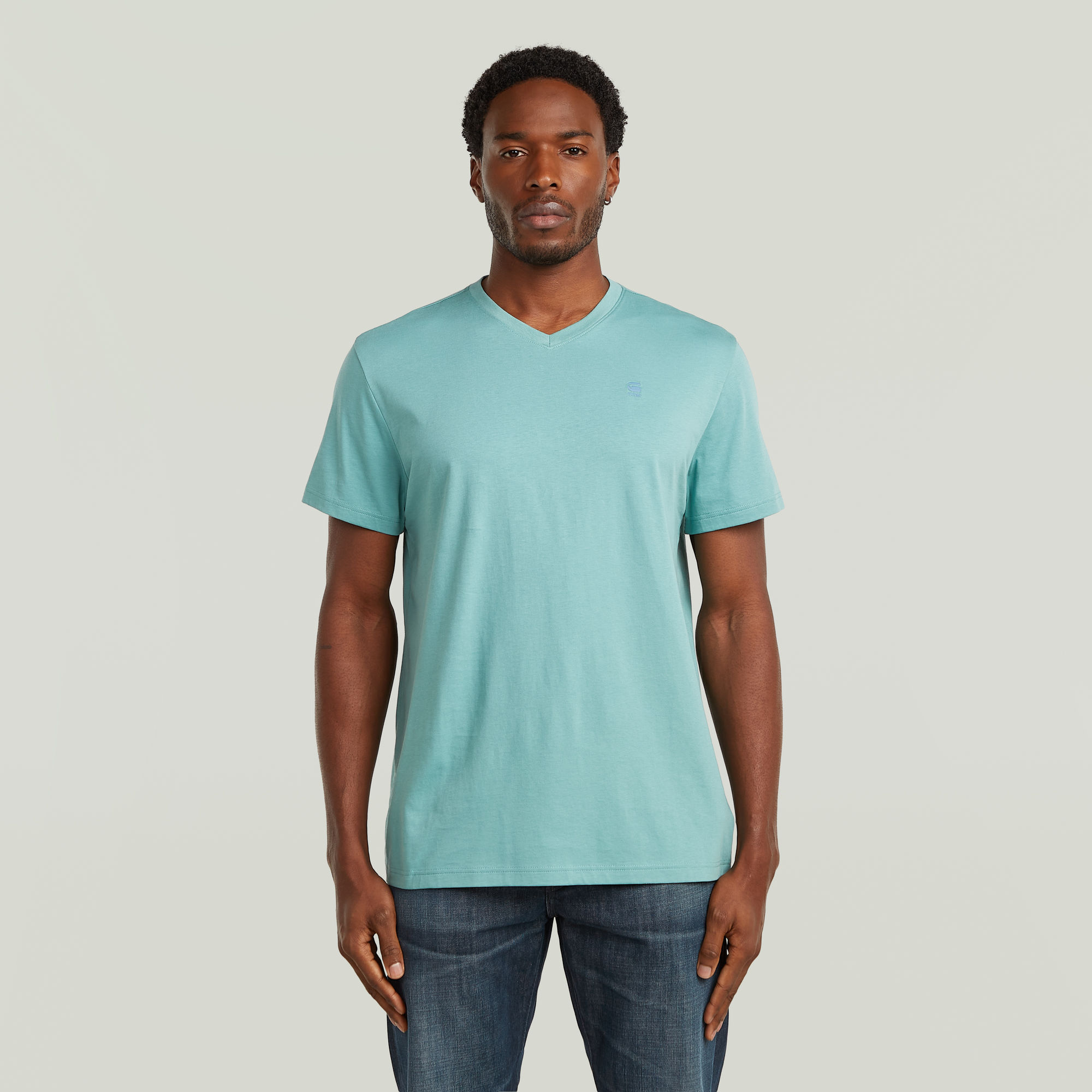 G-Star RAW Base-S V T-Shirt - Midden blauw - Heren