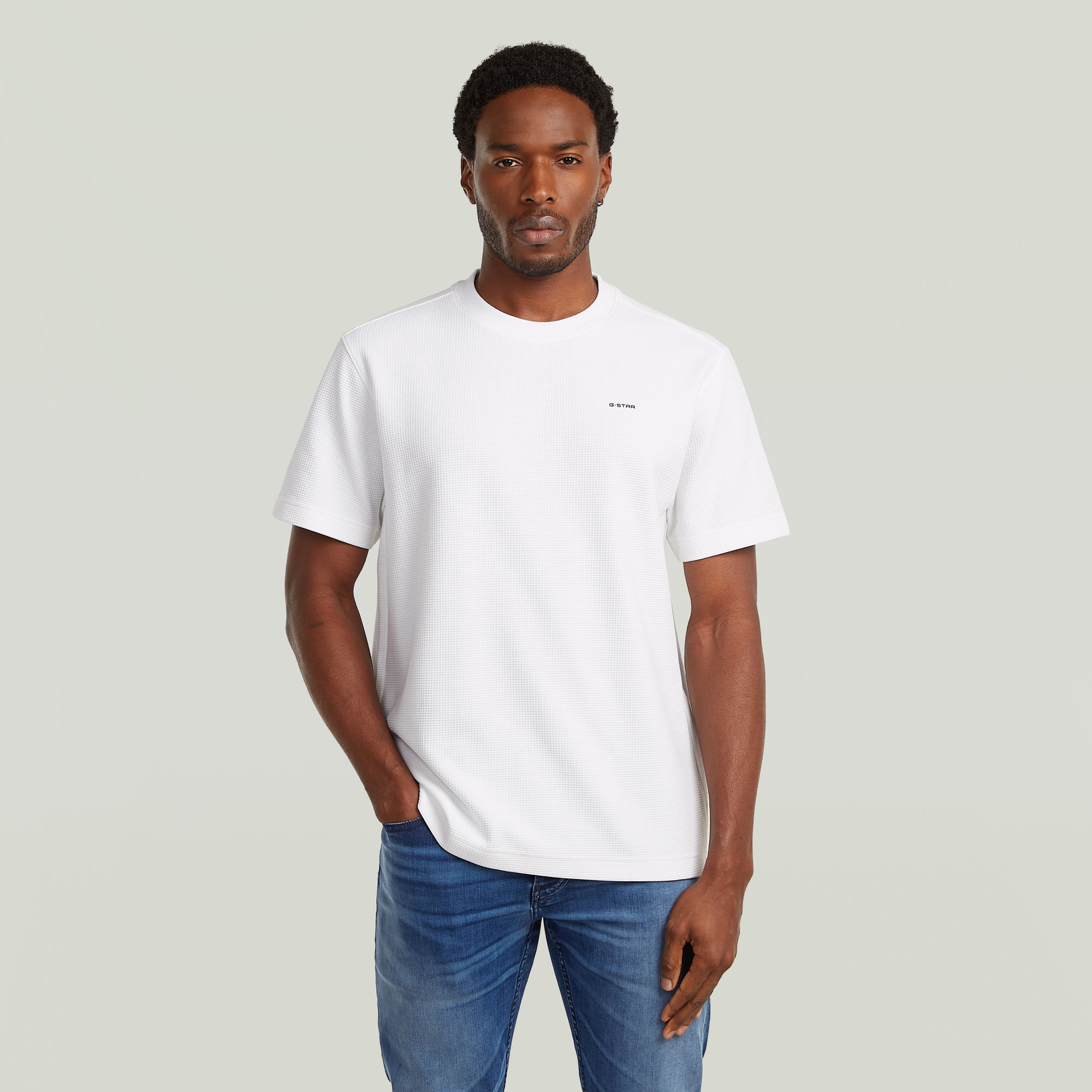 True Regular Structured T-Shirt - Weiß - Herren