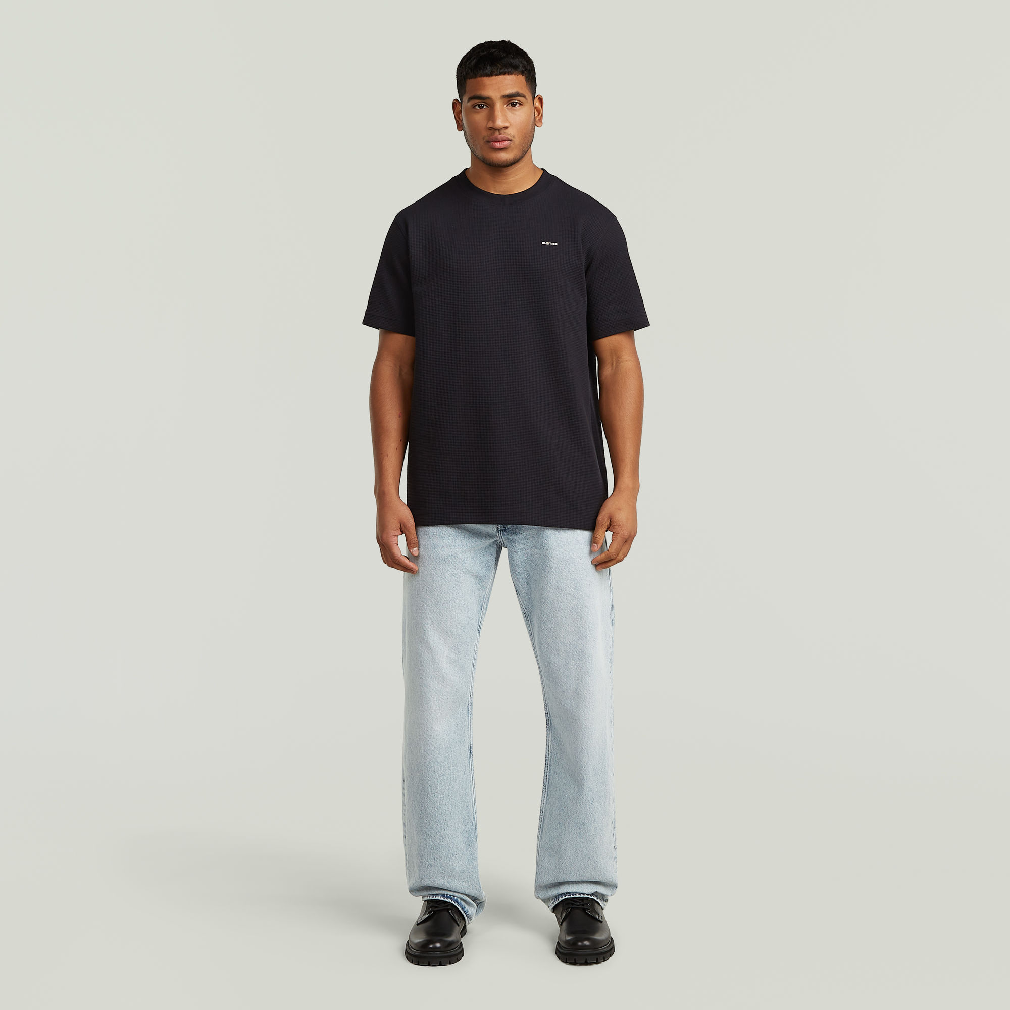 Thumbnail - True Regular Structured T-Shirt - Schwarz - Herren