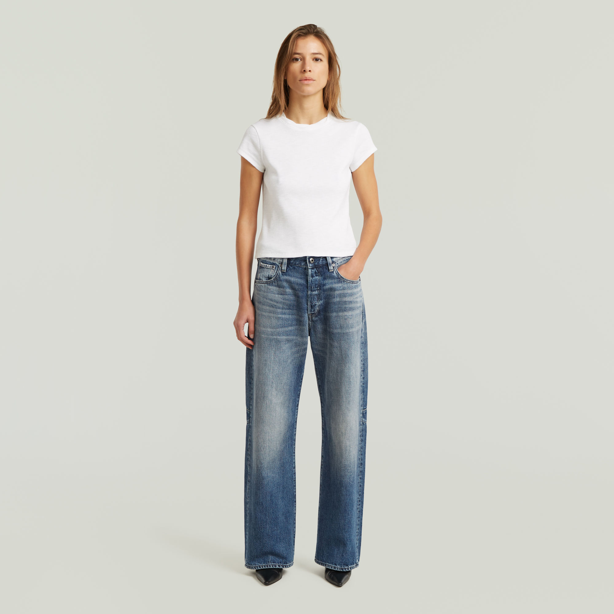 Thumbnail - Bowey Boyfriend Jeans - Dunkelblau - Damen