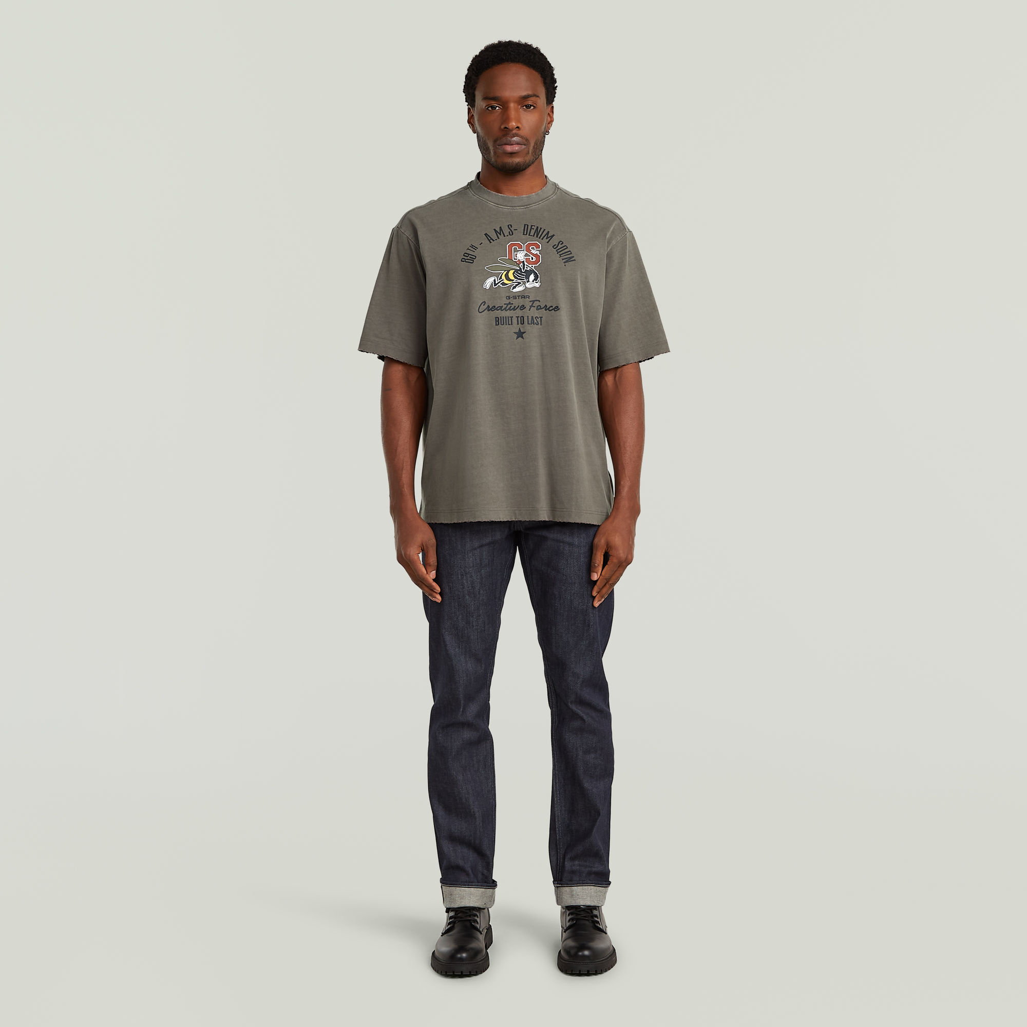 Thumbnail - Front Angry Bee T-Shirt - Braun - Herren