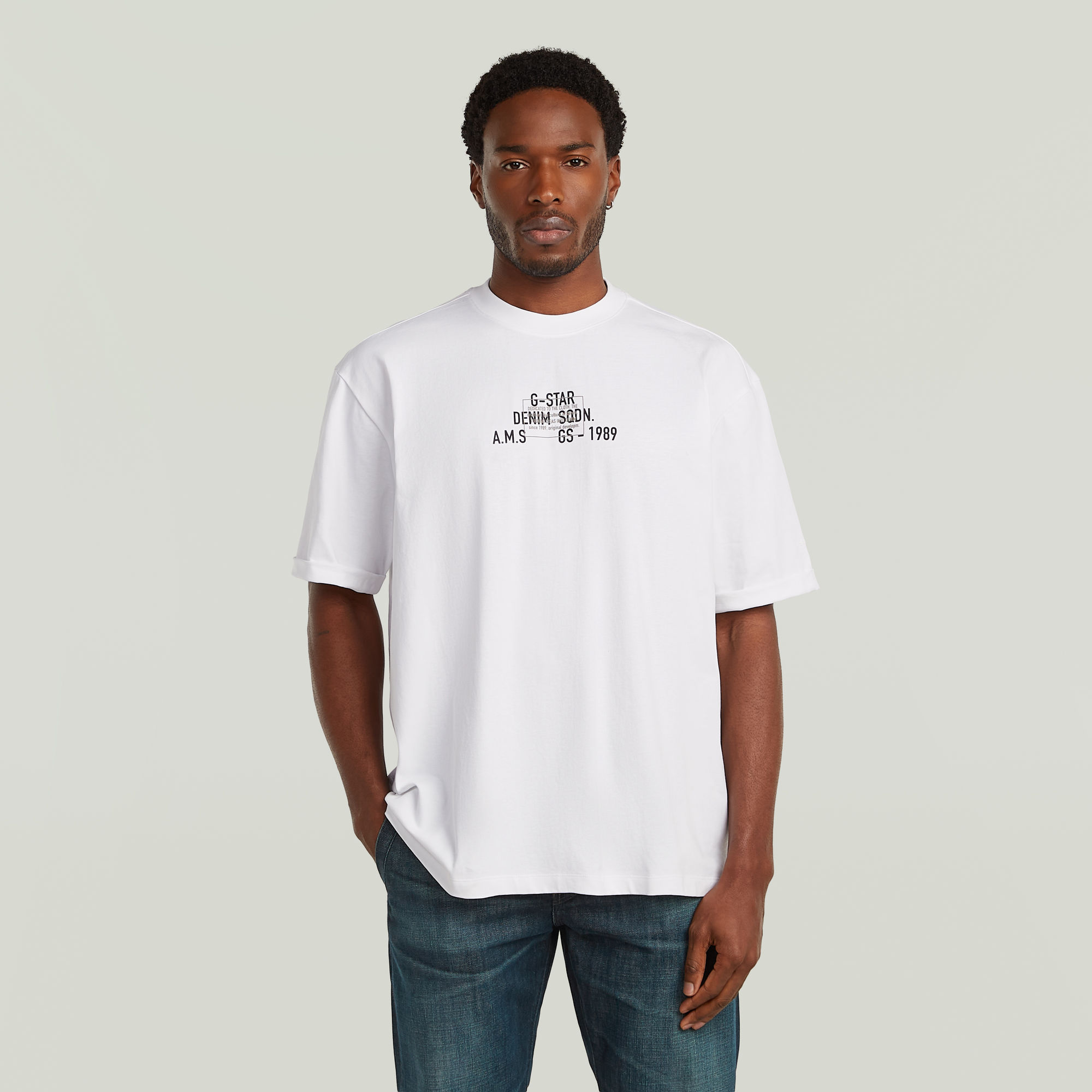 G-Star RAW Multi Technique Graphic Relaxed T-Shirt - Wit - Heren