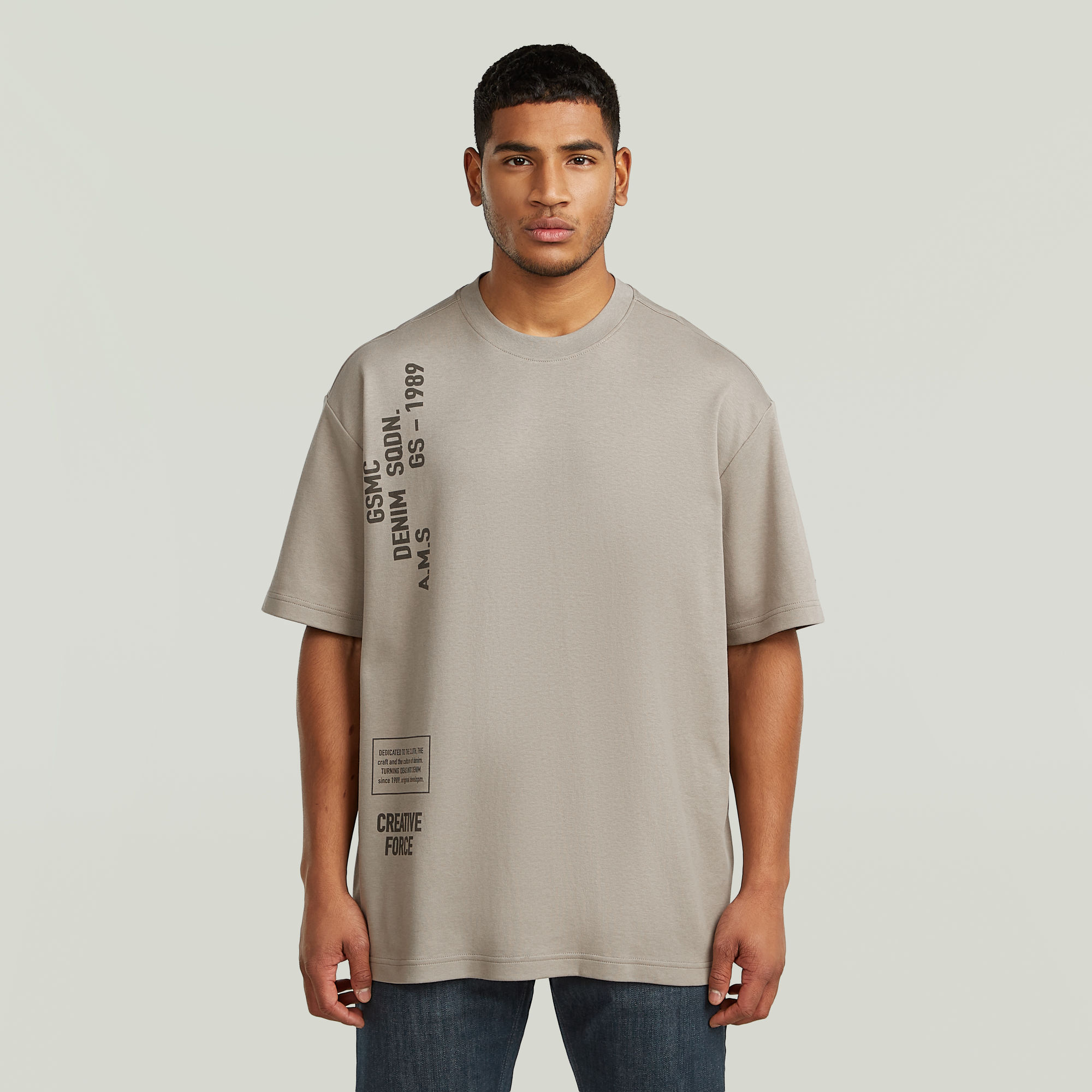Stencil Relaxed T-Shirt - Beige - Herren