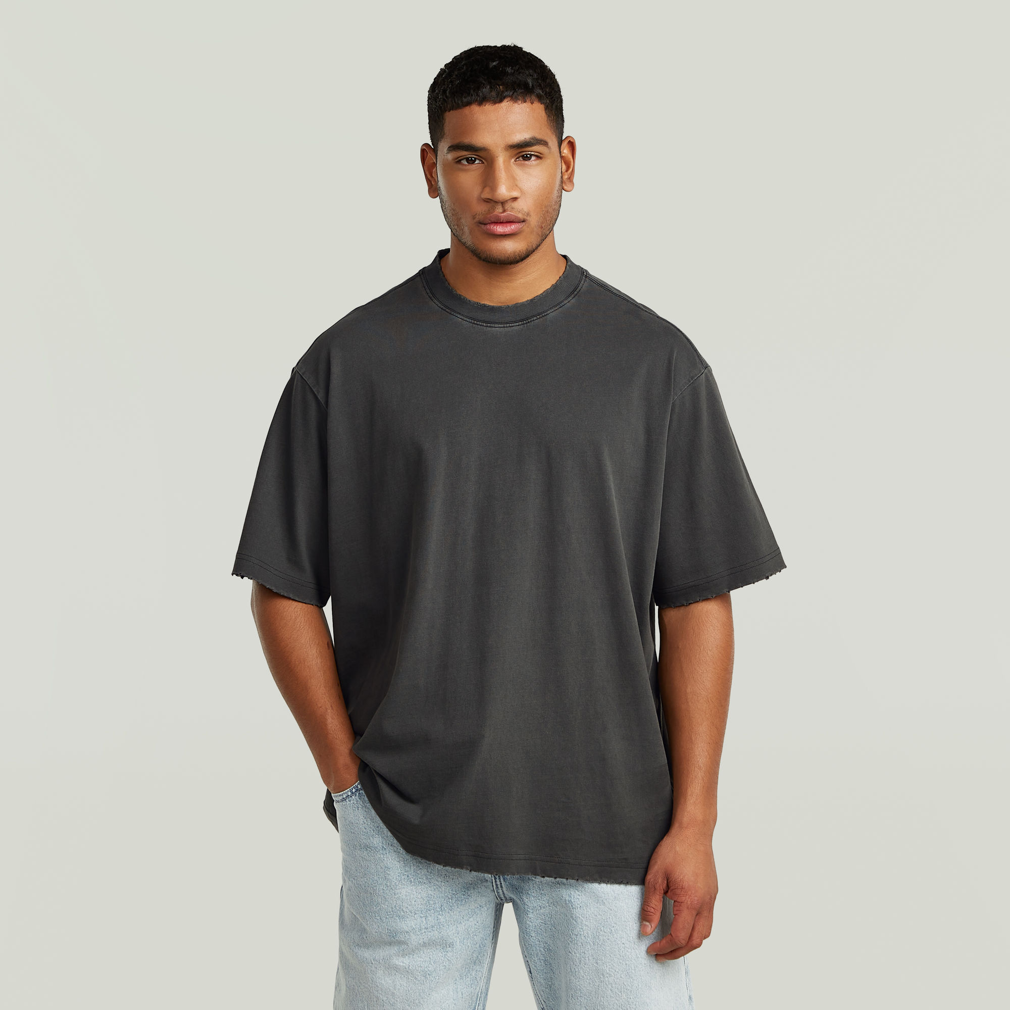 

Back Graphic Loose T-Shirt - Black - Men