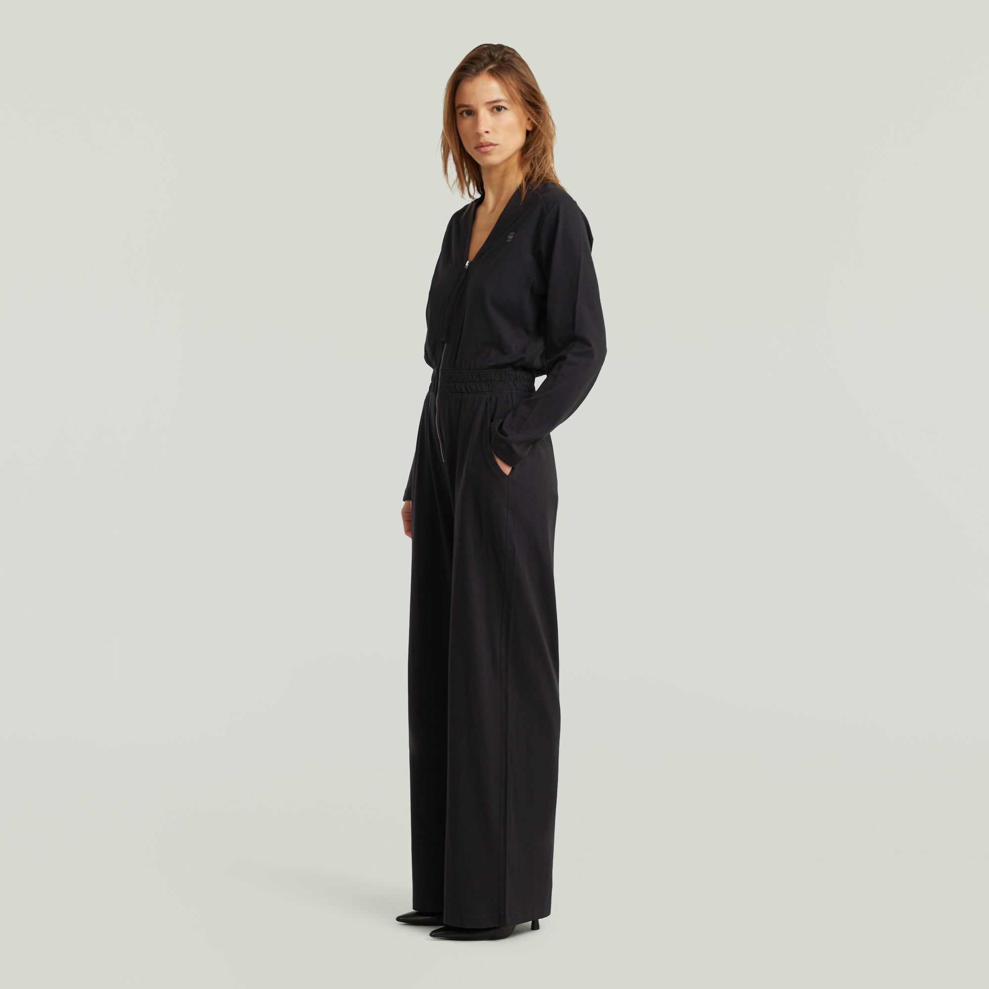 Thumbnail - Track Jumpsuit - Schwarz - Damen