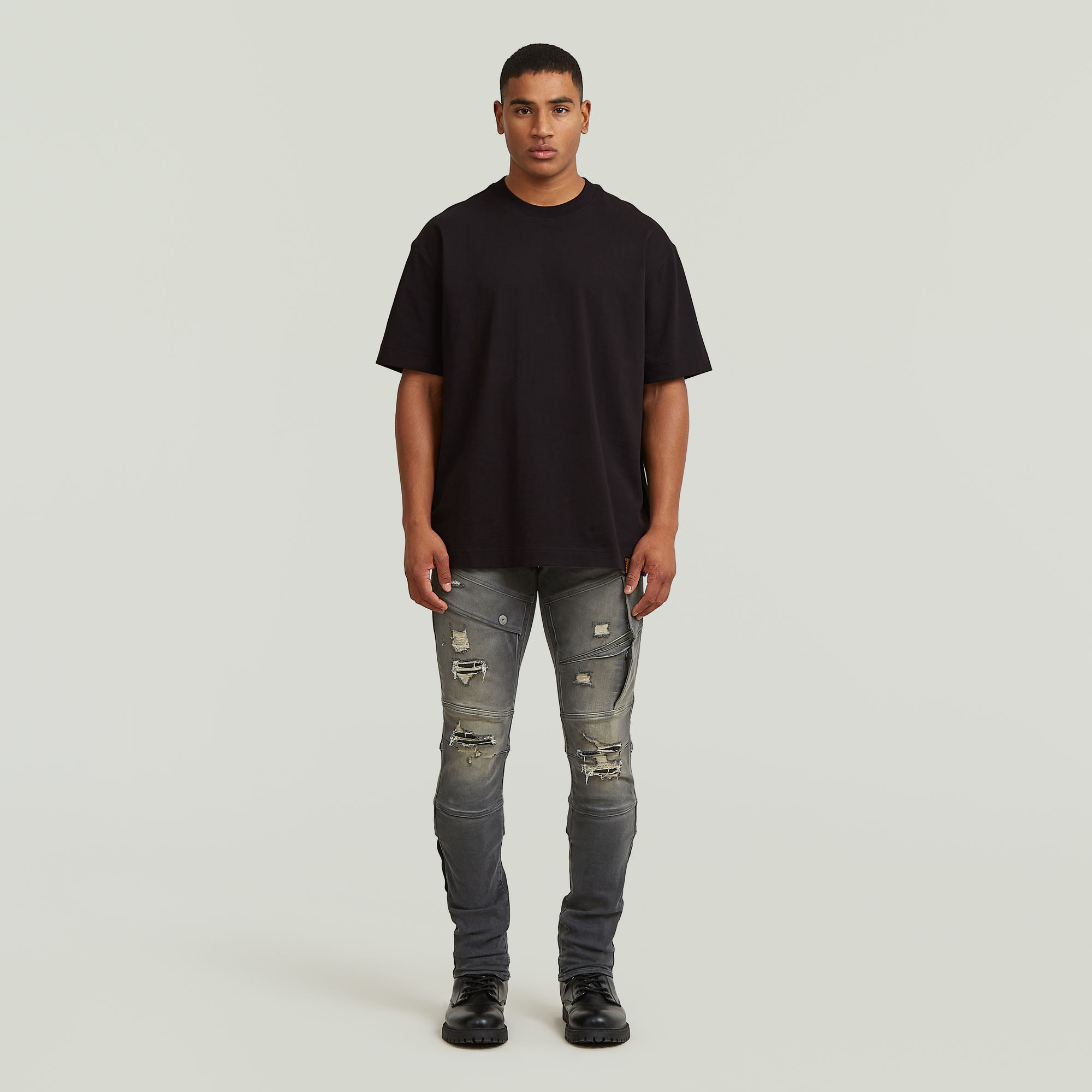 Thumbnail - GS-01 Relaxed T-Shirt - Schwarz - Herren