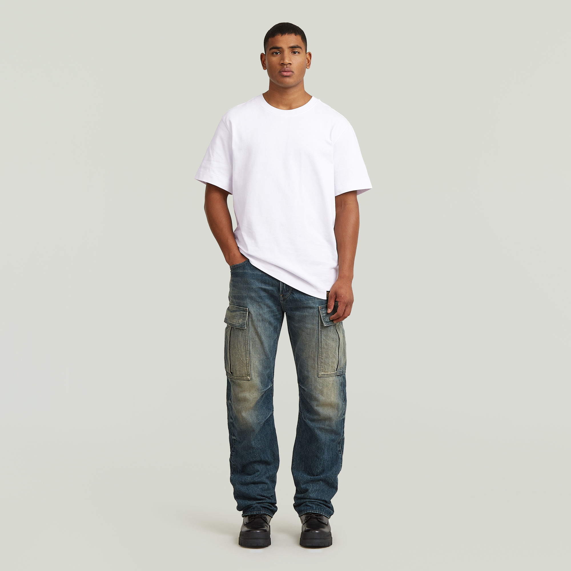 Thumbnail - Contor Regular Cargo Jeans - Dunkelblau - Herren