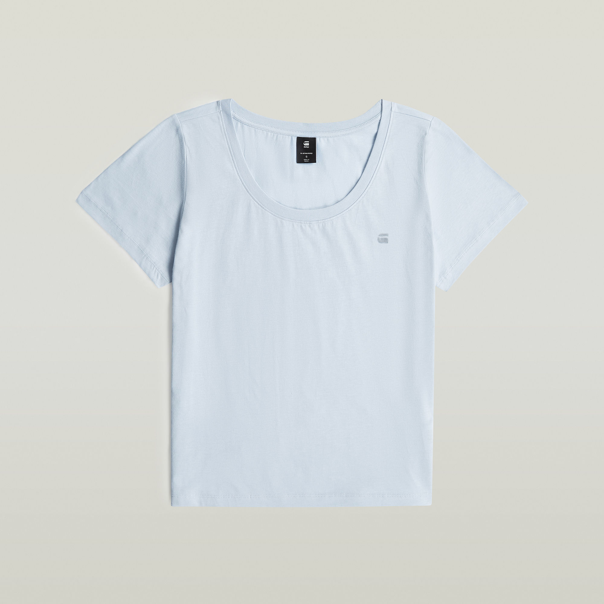 Thumbnail - Scoop Neck T-Shirt - Hellblau - Damen