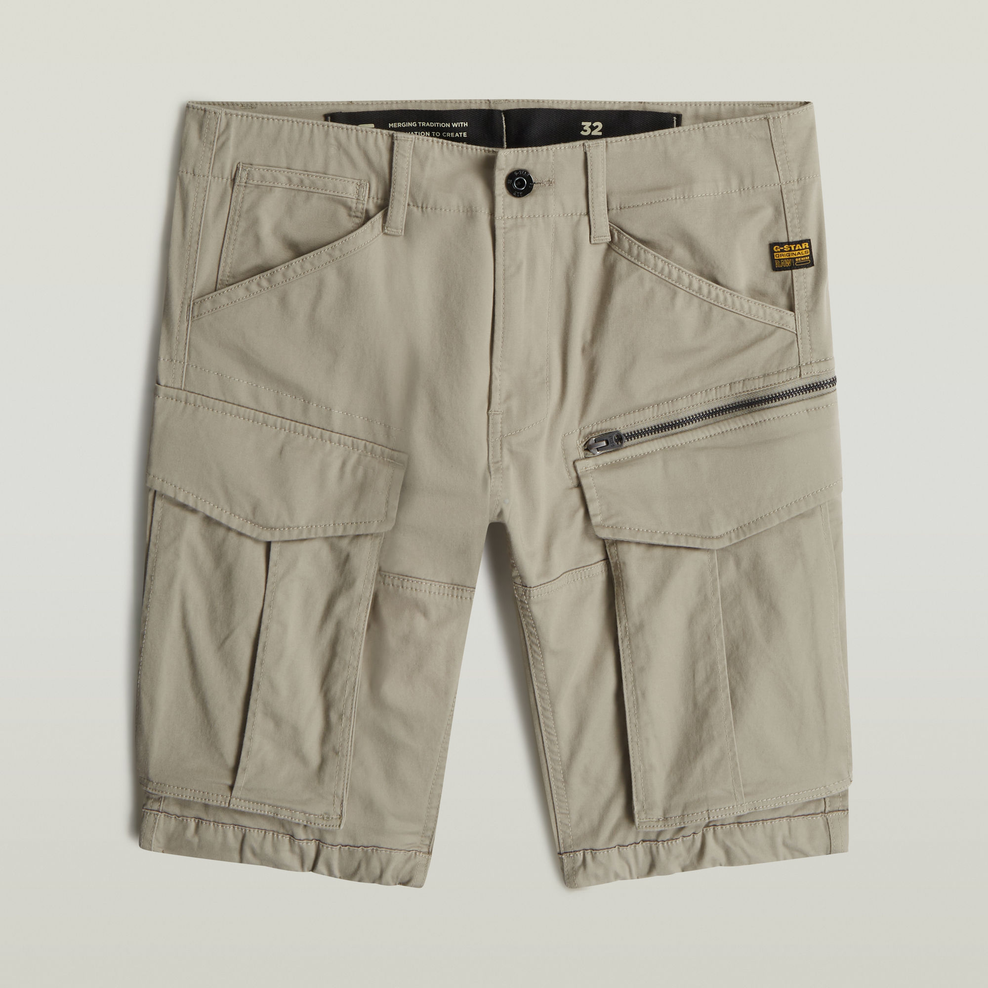 Thumbnail - Rovic Zip Regular Shorts - Beige - Herren