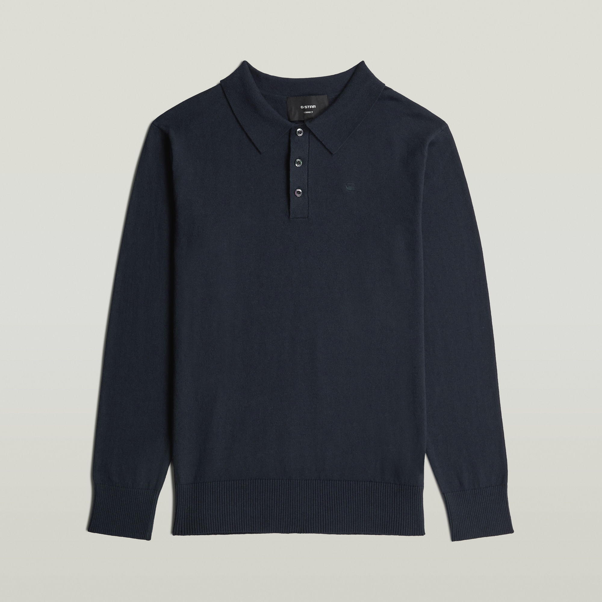Thumbnail - The Willem - Correct Polo Long Sleeve - Dunkelblau - Herren